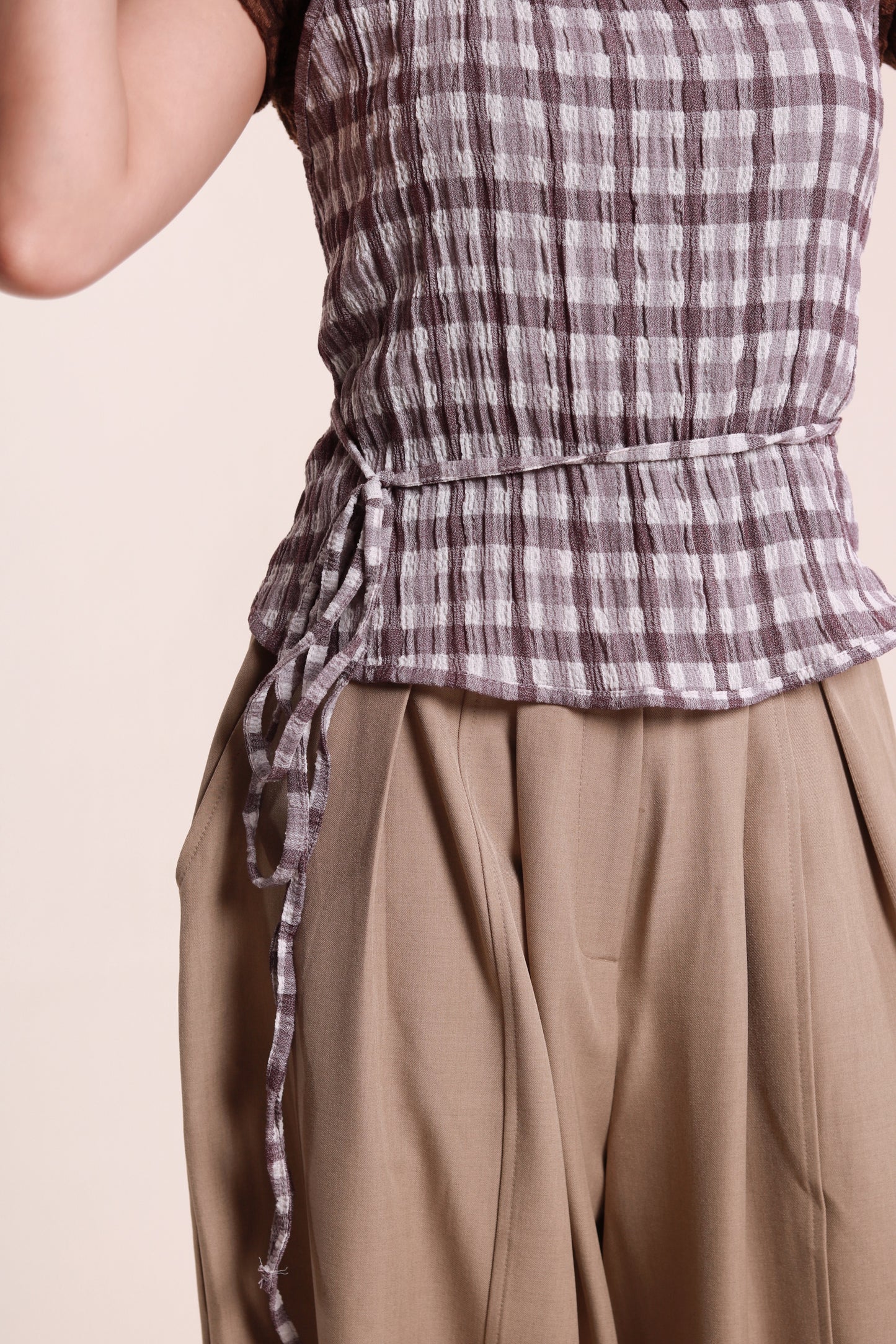 Checkered Halter Top (Purple)