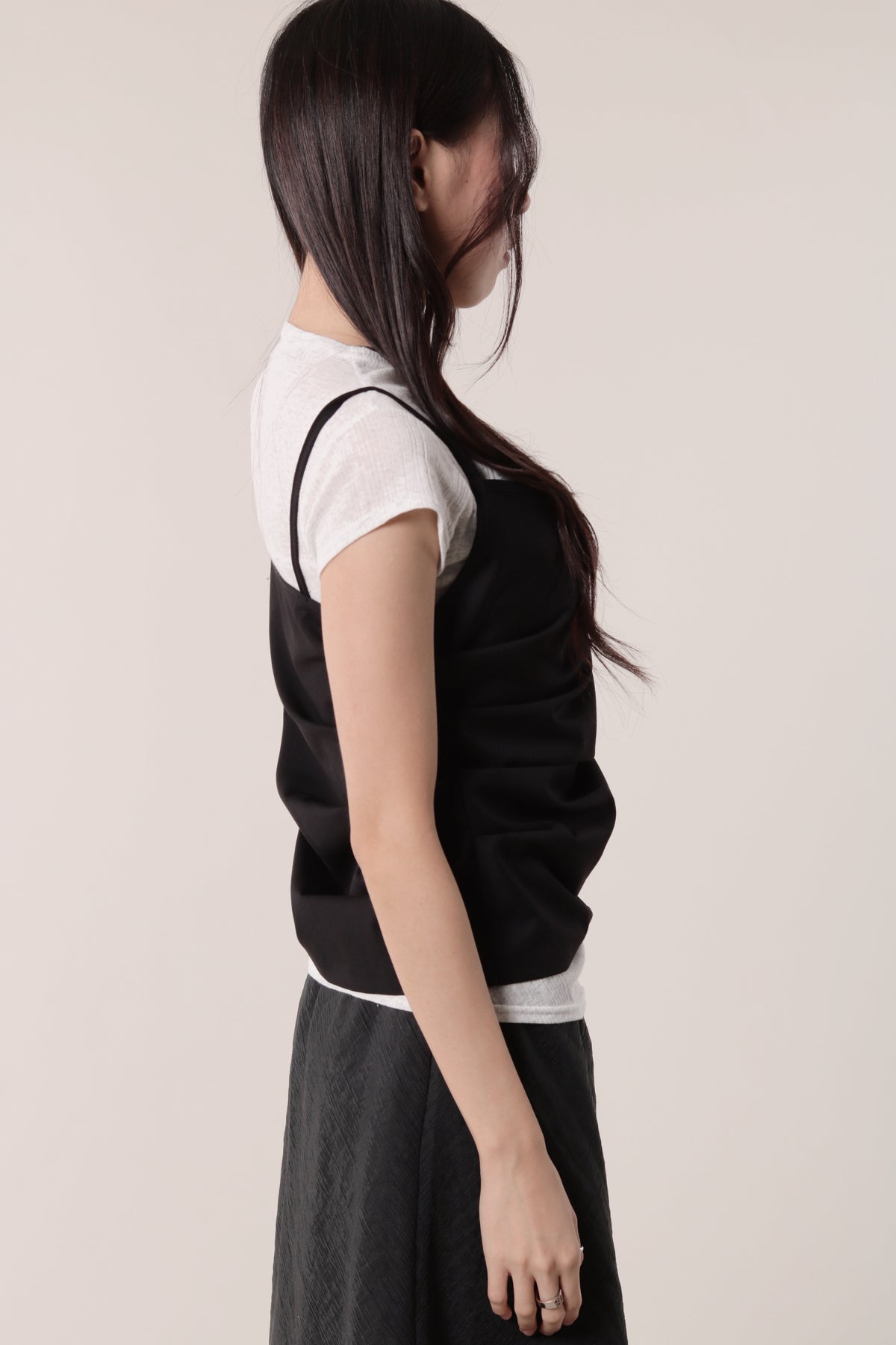 Boyce Gathered Sleeveless Top (Black)