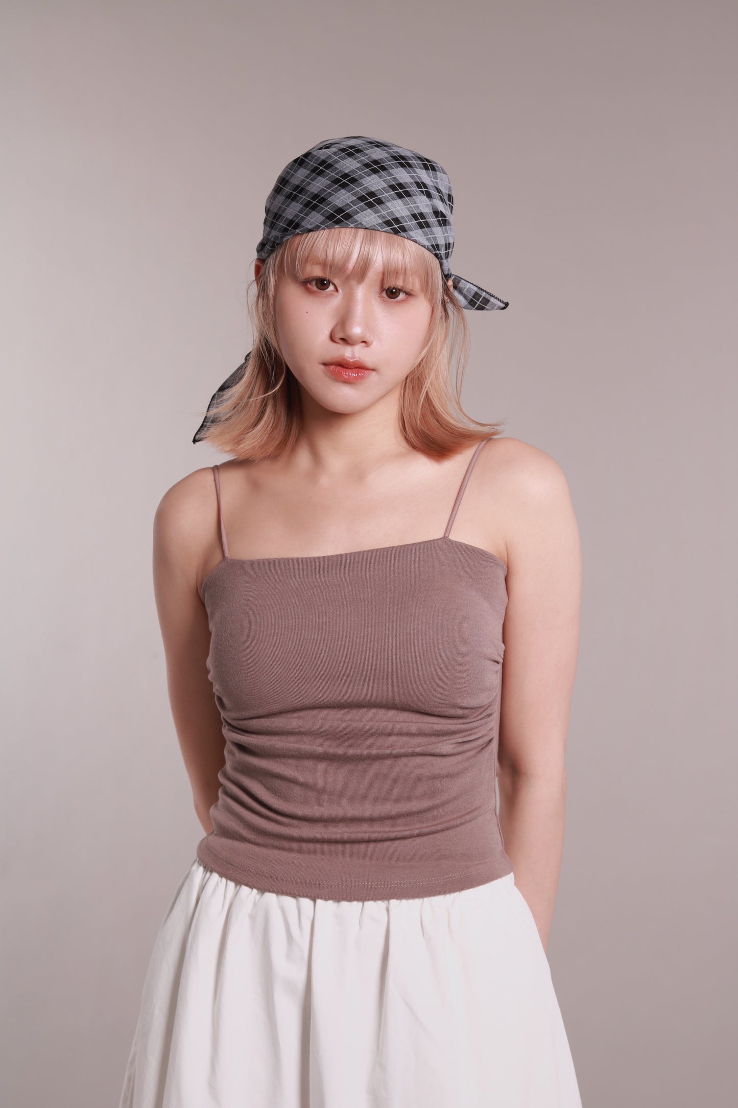 Gathered Bra Top (Brown)