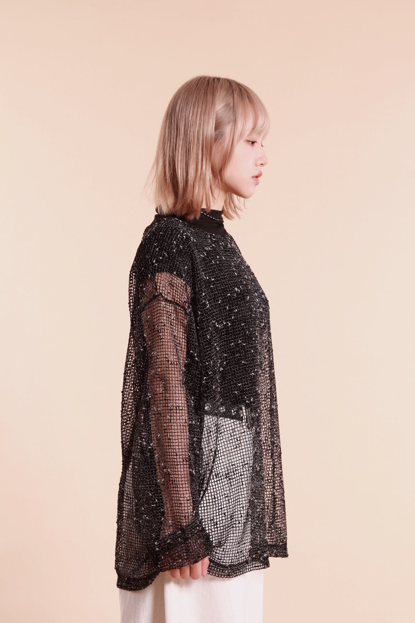 Oversized Net Top (Black)