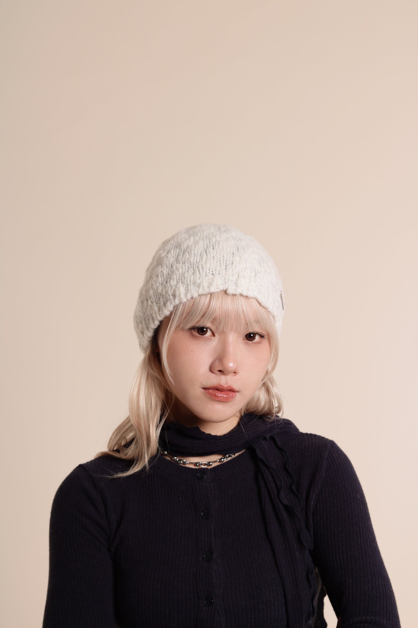 Knit Beanie (White)
