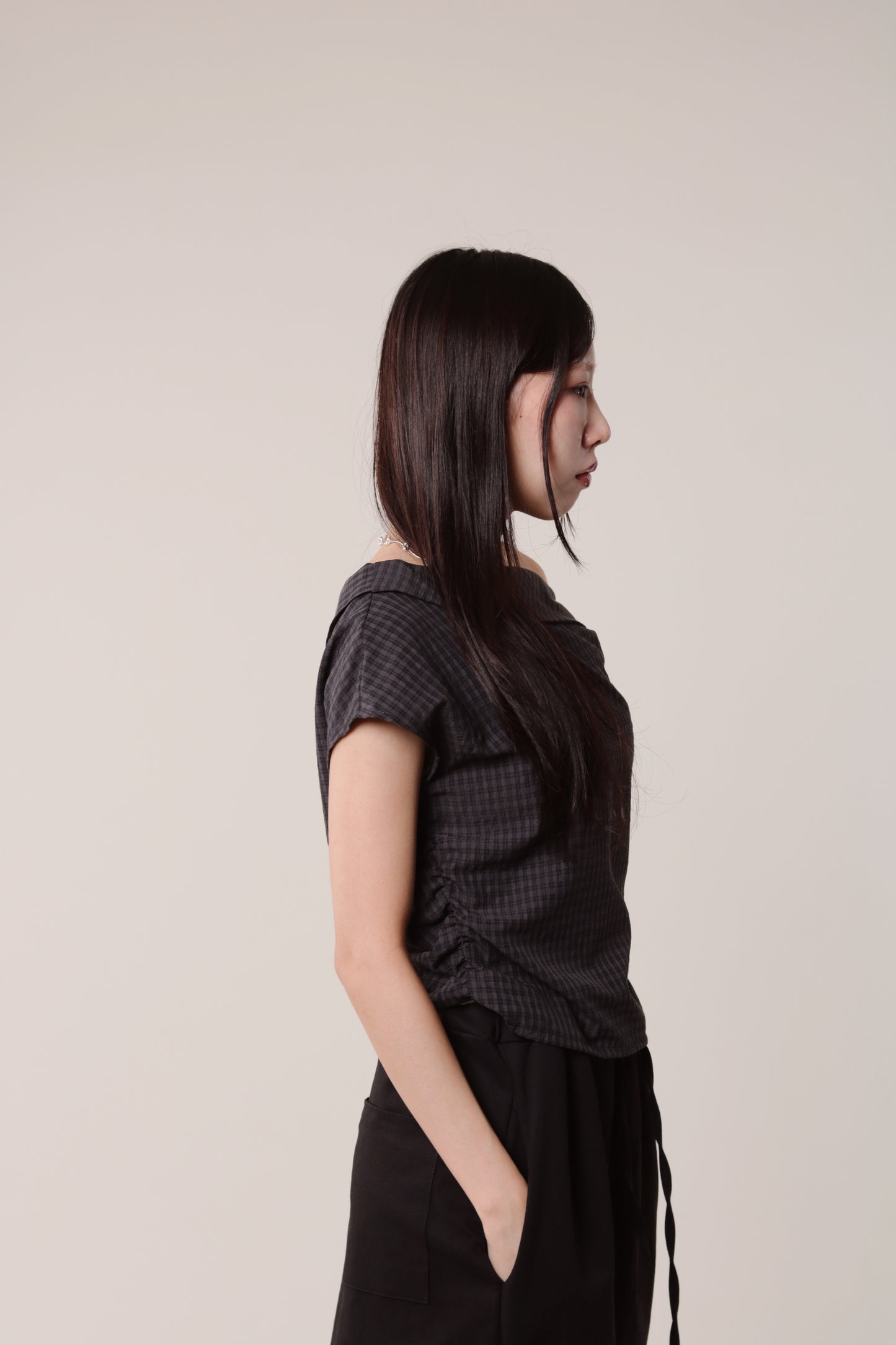 Checkered Devon Top (Black)