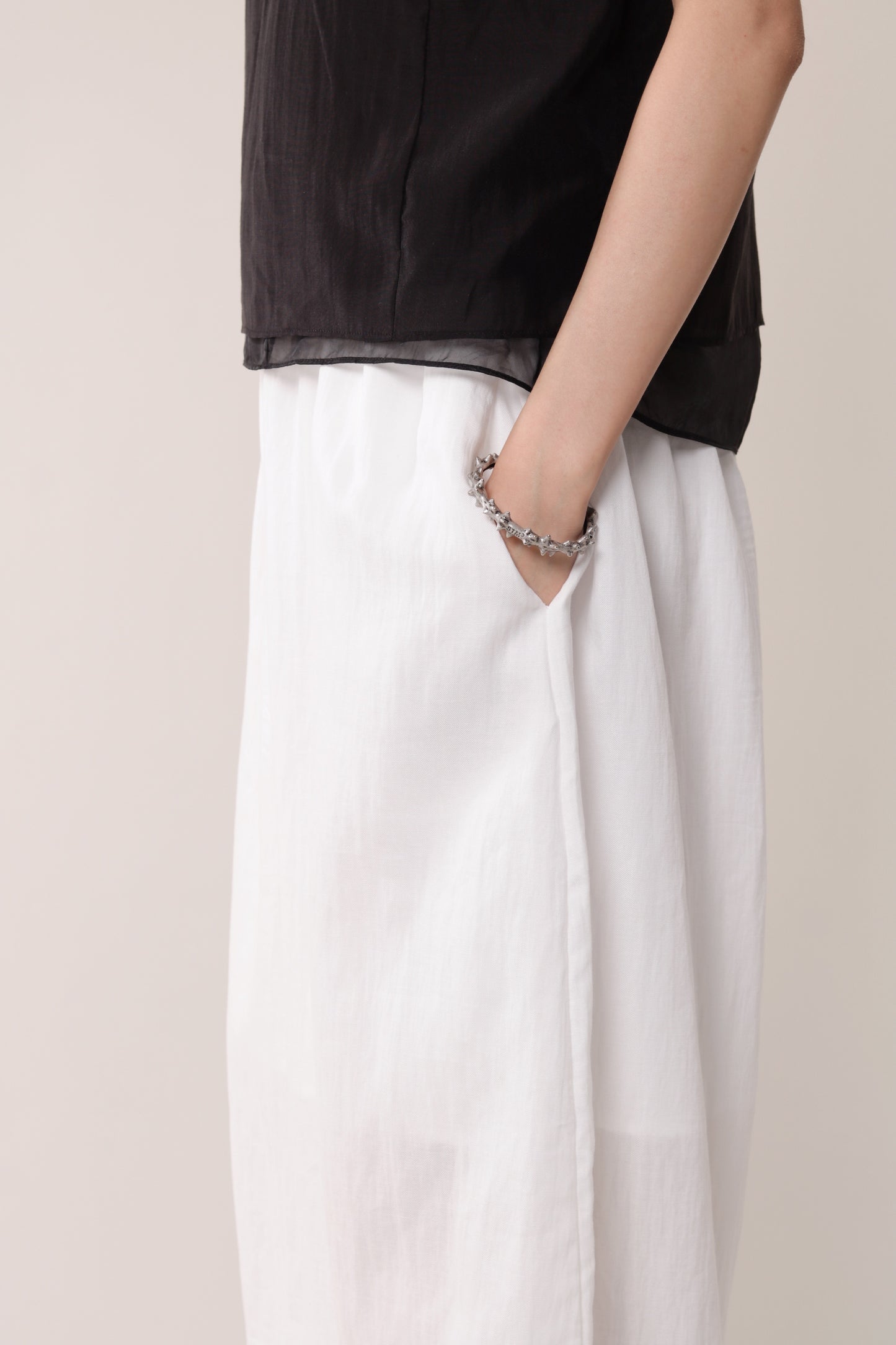 Linen Bubble Pants (White)