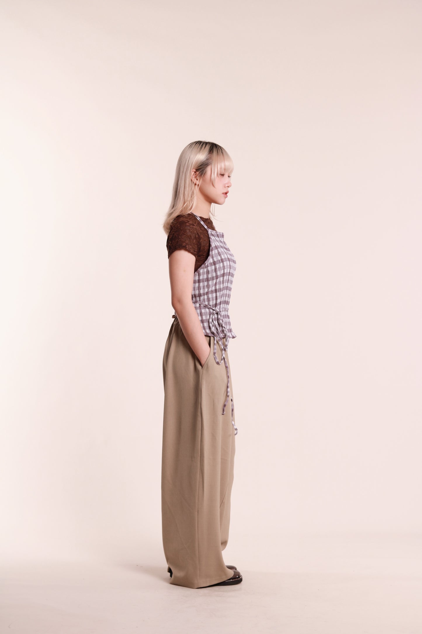 Checkered Halter Top (Purple)