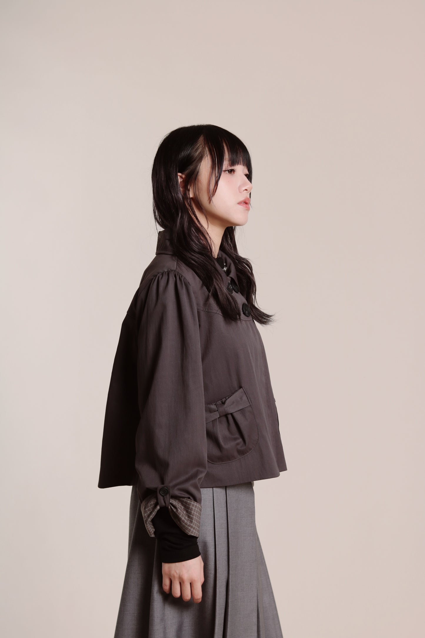 Doll Ribbon Jacket (Charcoal)