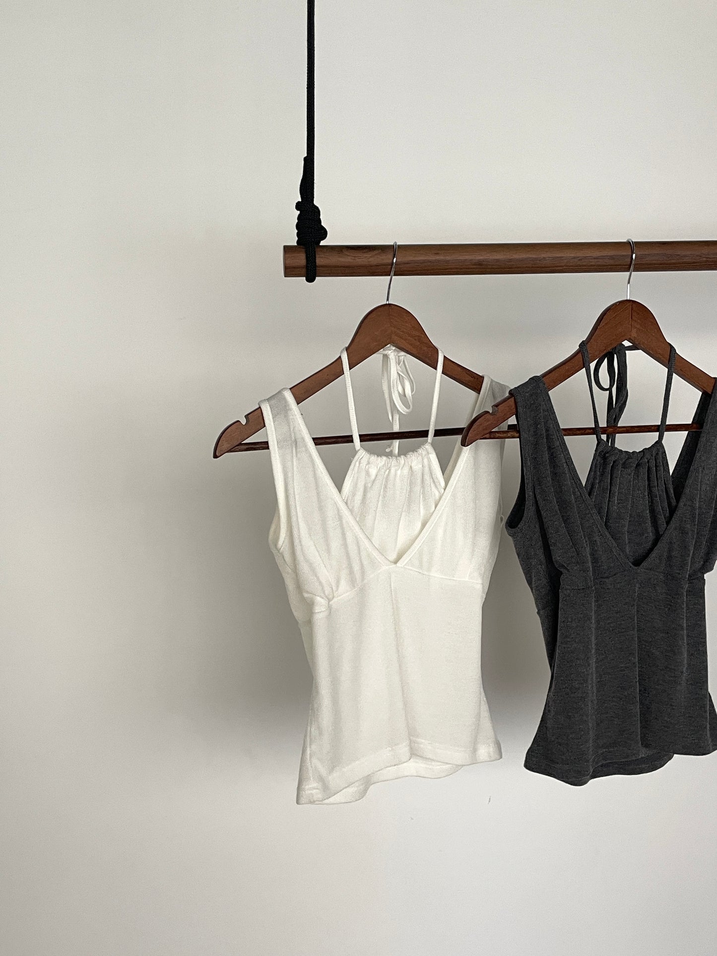 Layered Halter Tank Top (Grey)