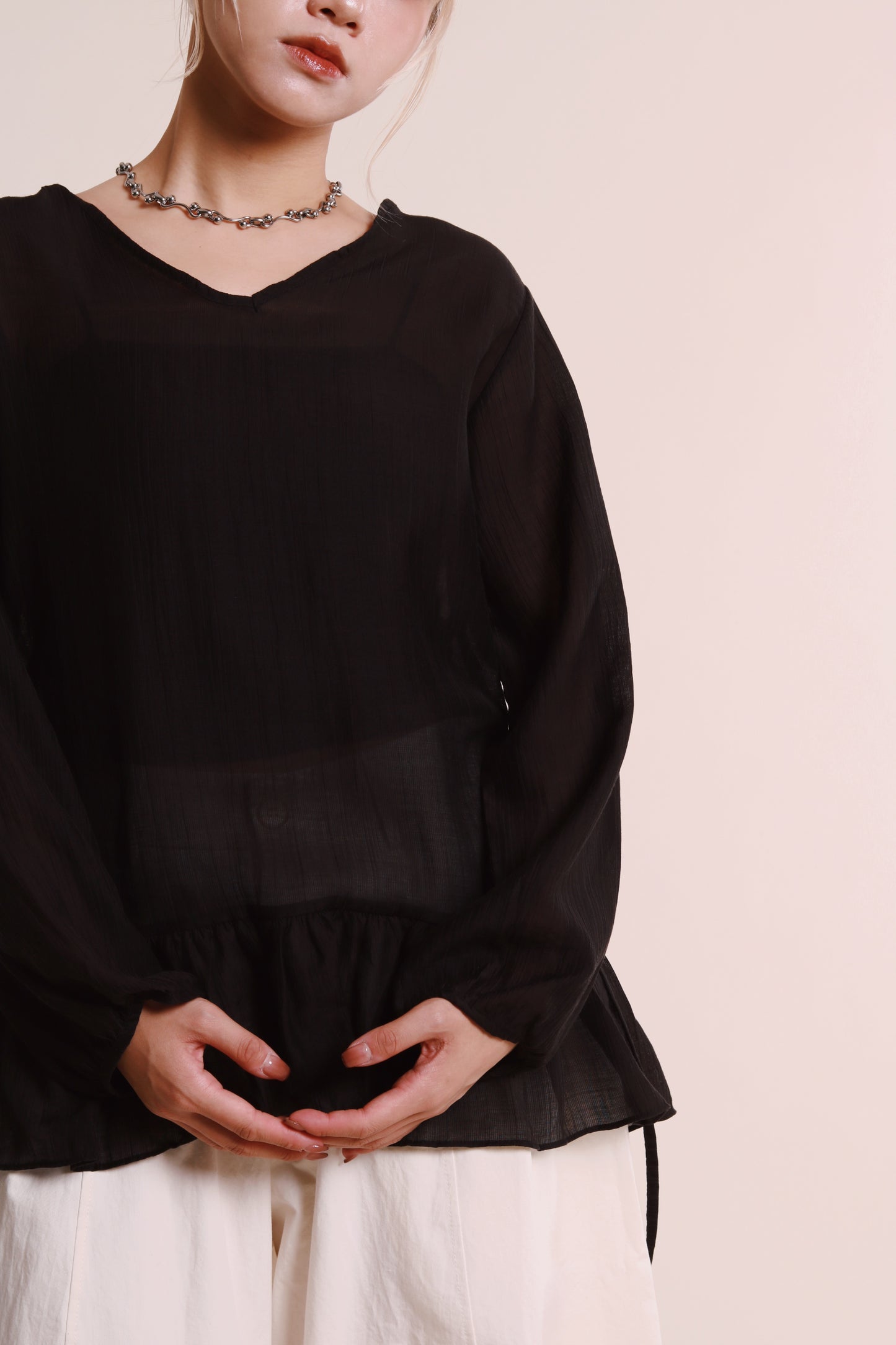 Doll Ruffle Blouse (Black)