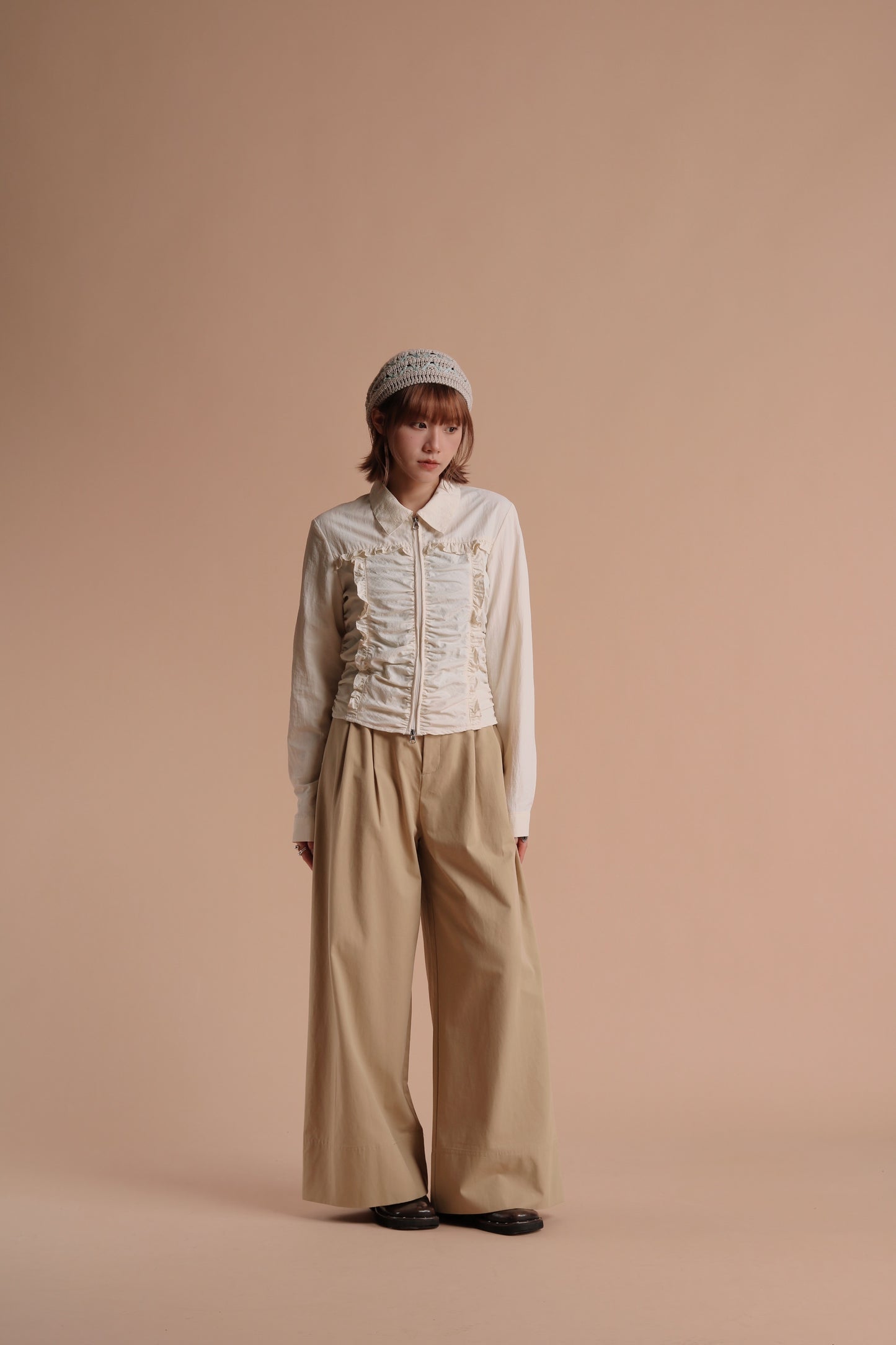 Gathered Ruffle Jacket (Ivory)