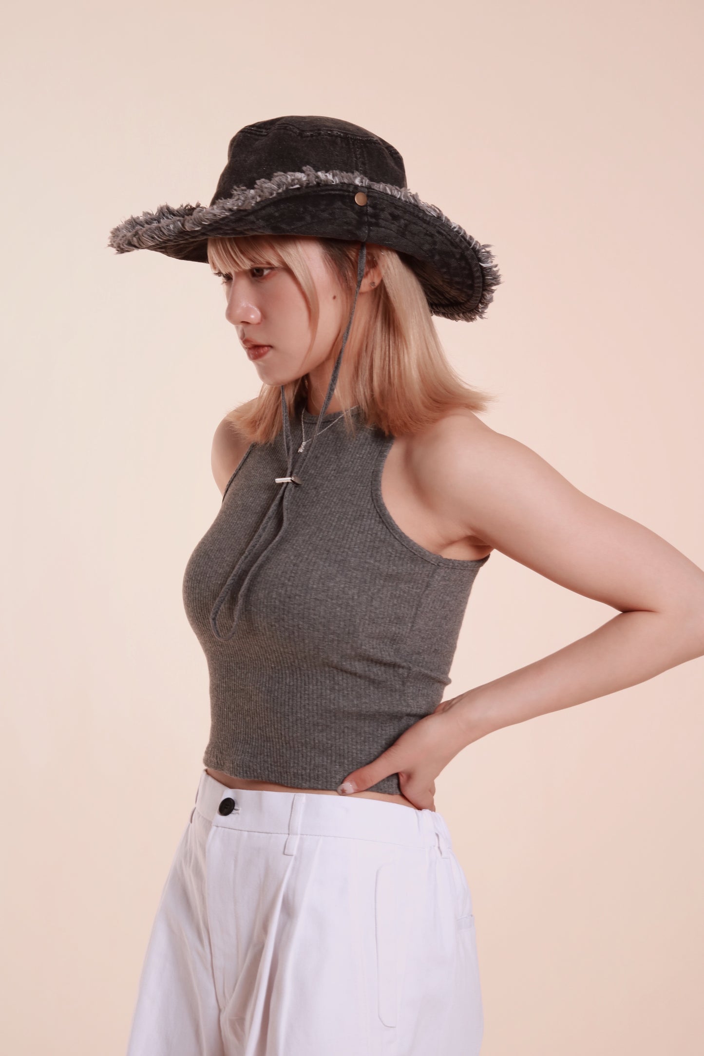 Padded Rib Tank (Grey)