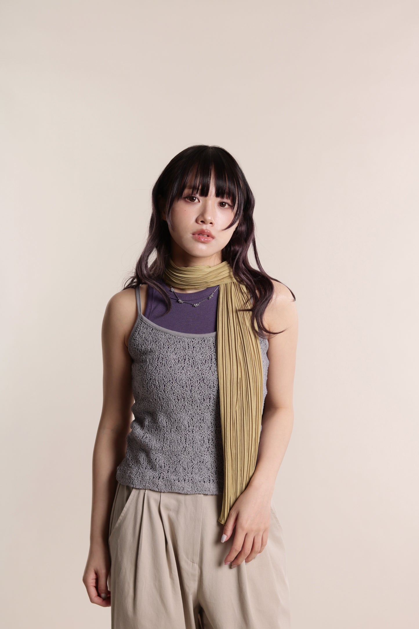Mesh Sleeveless Top (Grey)