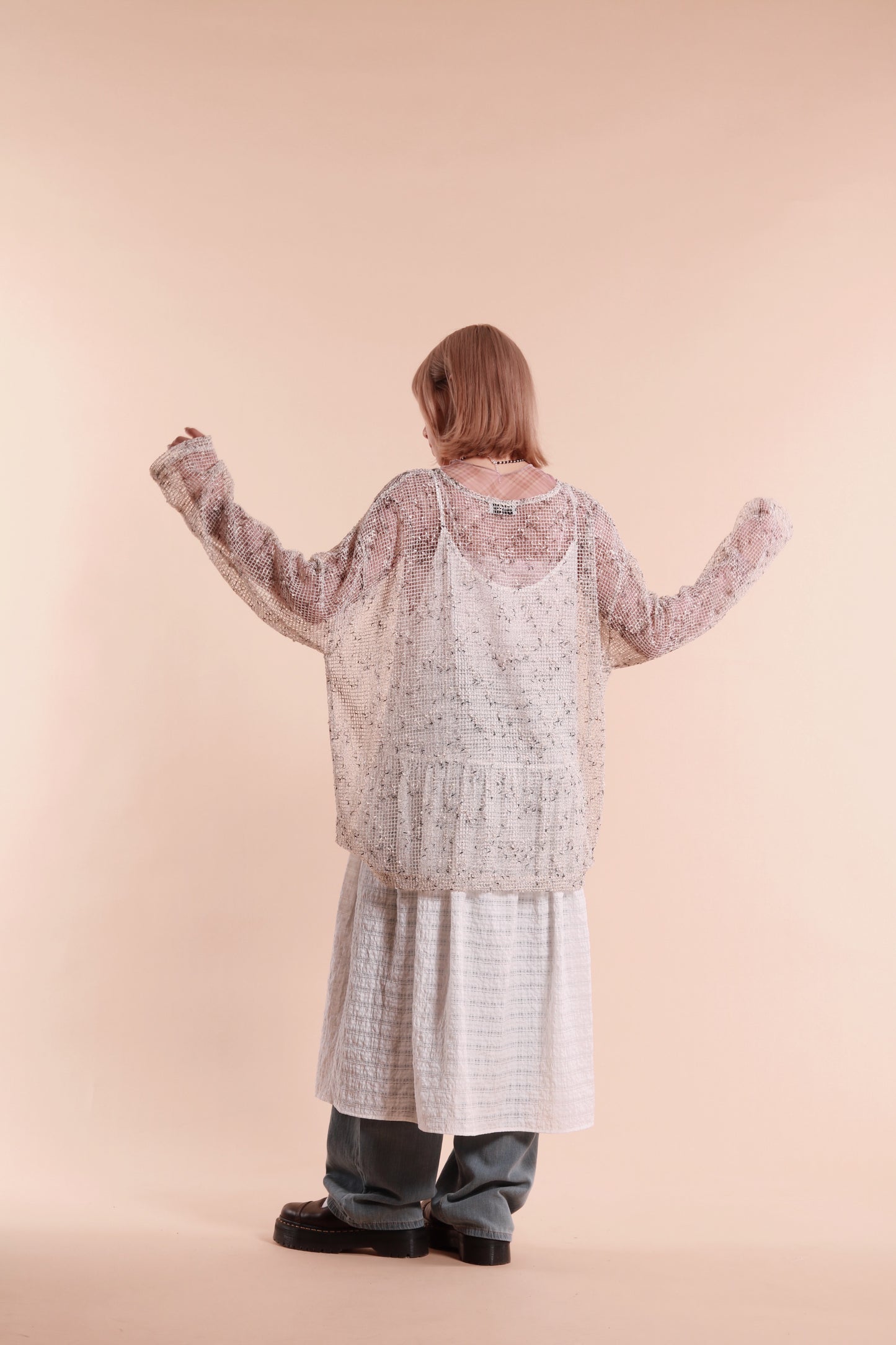 Checkered See Through Top (Pink)