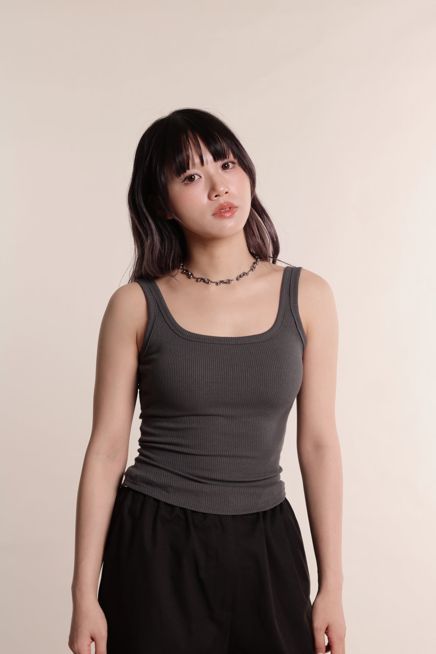 Square Neck Bra Top (Charcoal)
