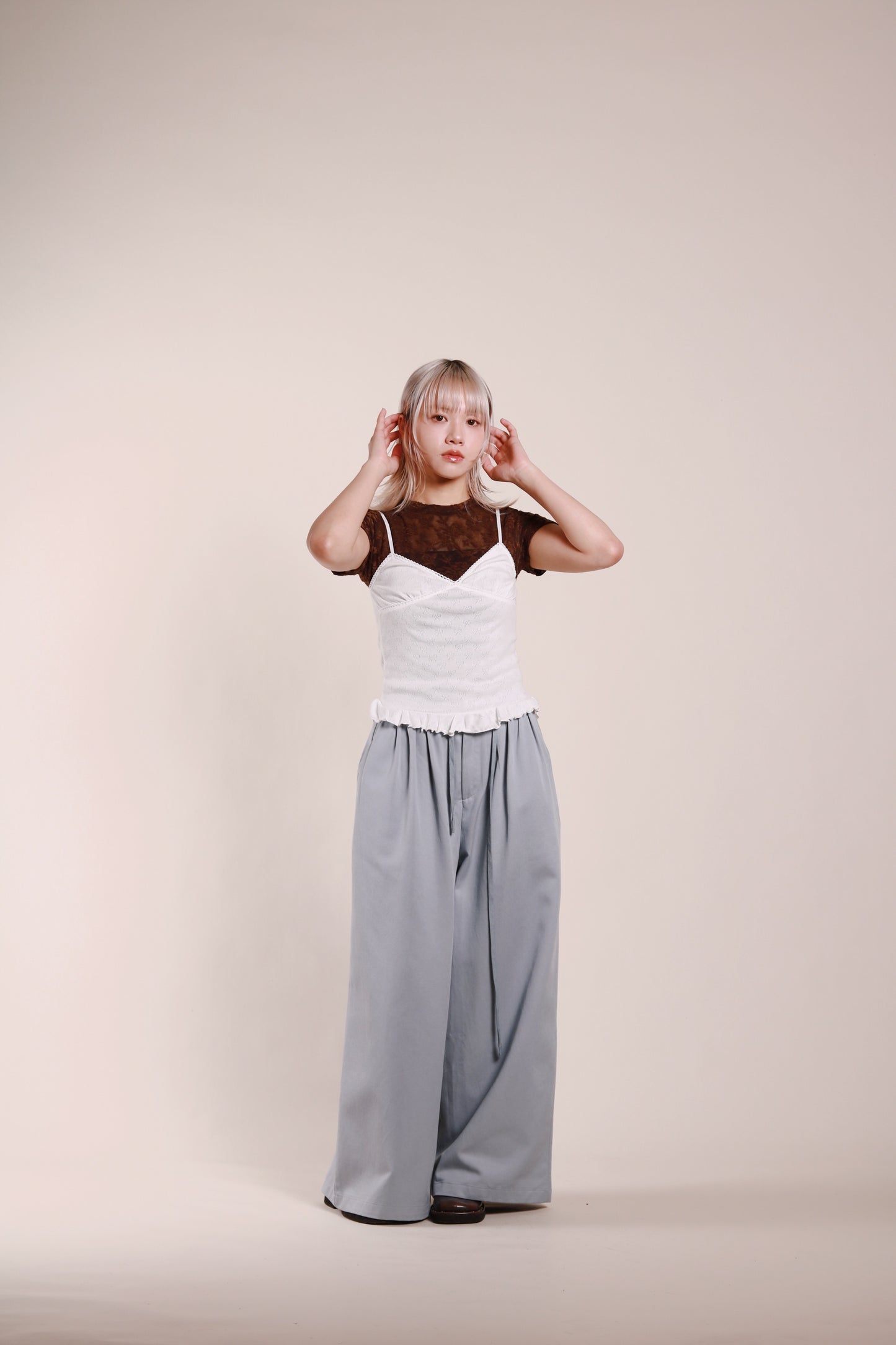 Renne Wide Leg Pants (Blue)