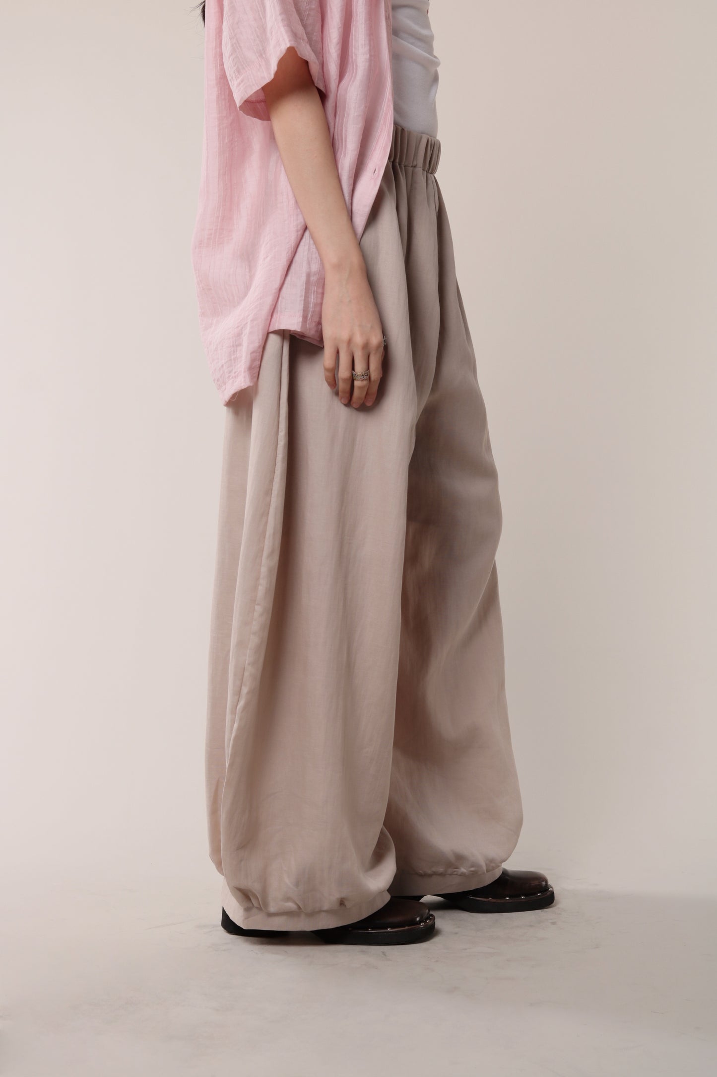 Linen Bubble Pants (Beige)