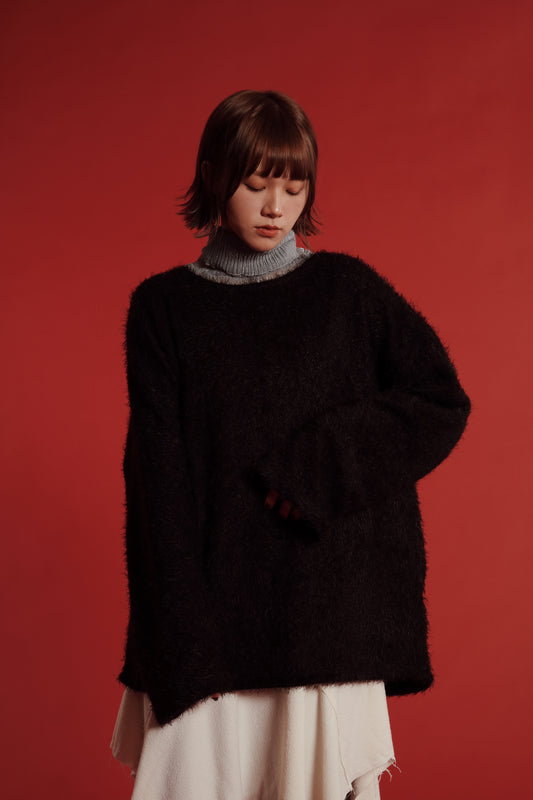 Fluffy Oversize Top (Black)