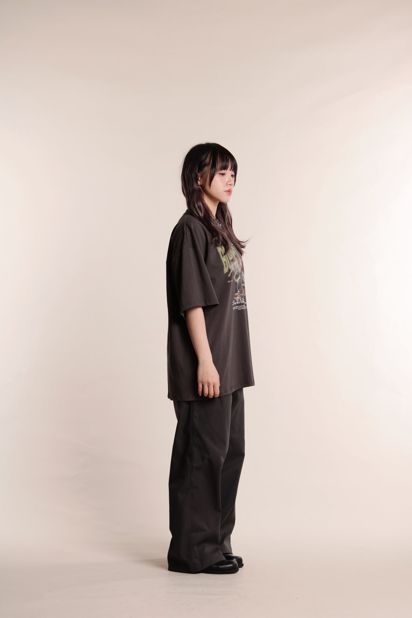 Delia Gathered Pants (Charcoal)