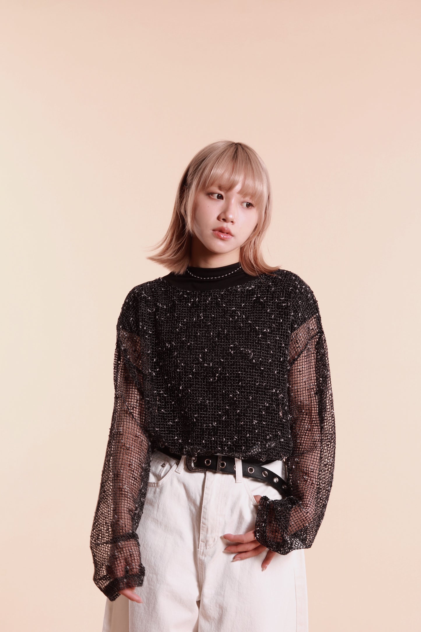 Oversized Net Top (Black)