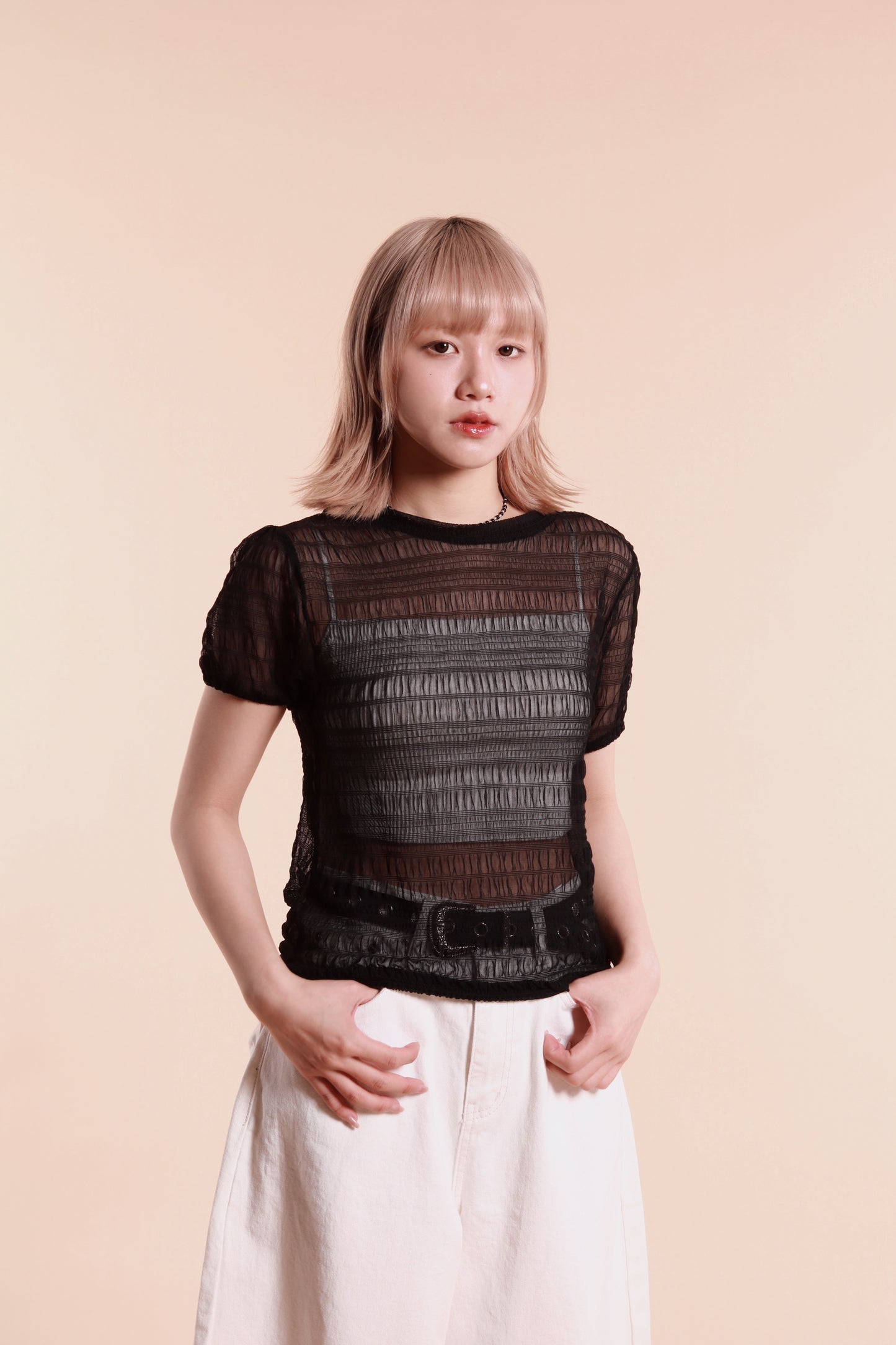Little Puff See Through Top (Black)