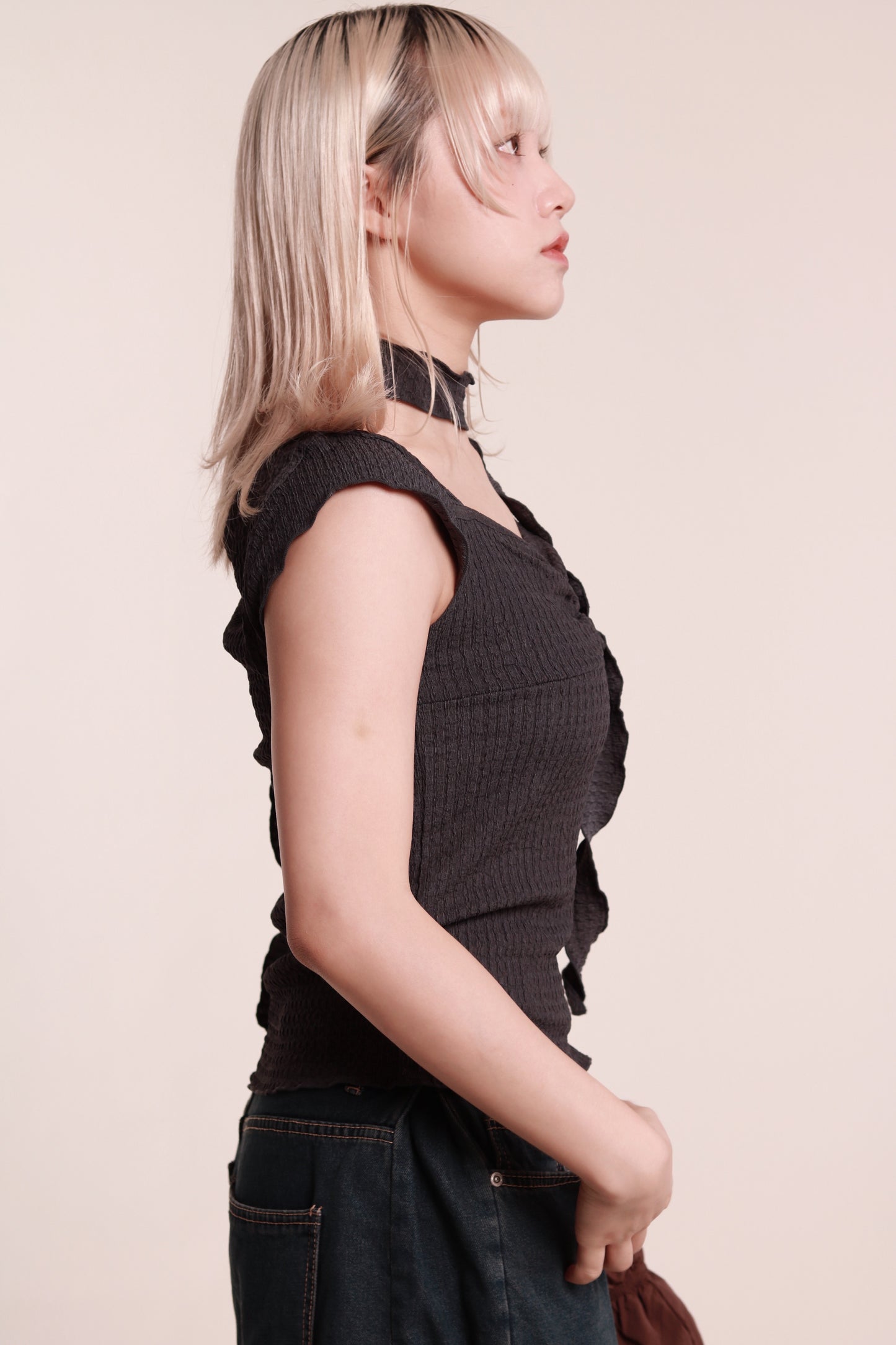 Gathered Tee Set (Charcoal)