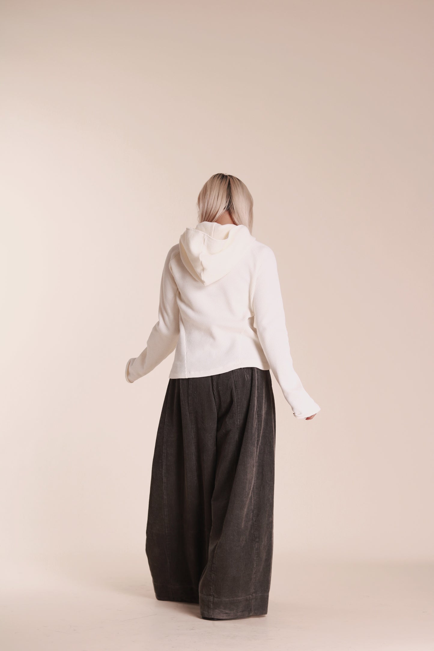 Corduroy Wide Pants (Grey)