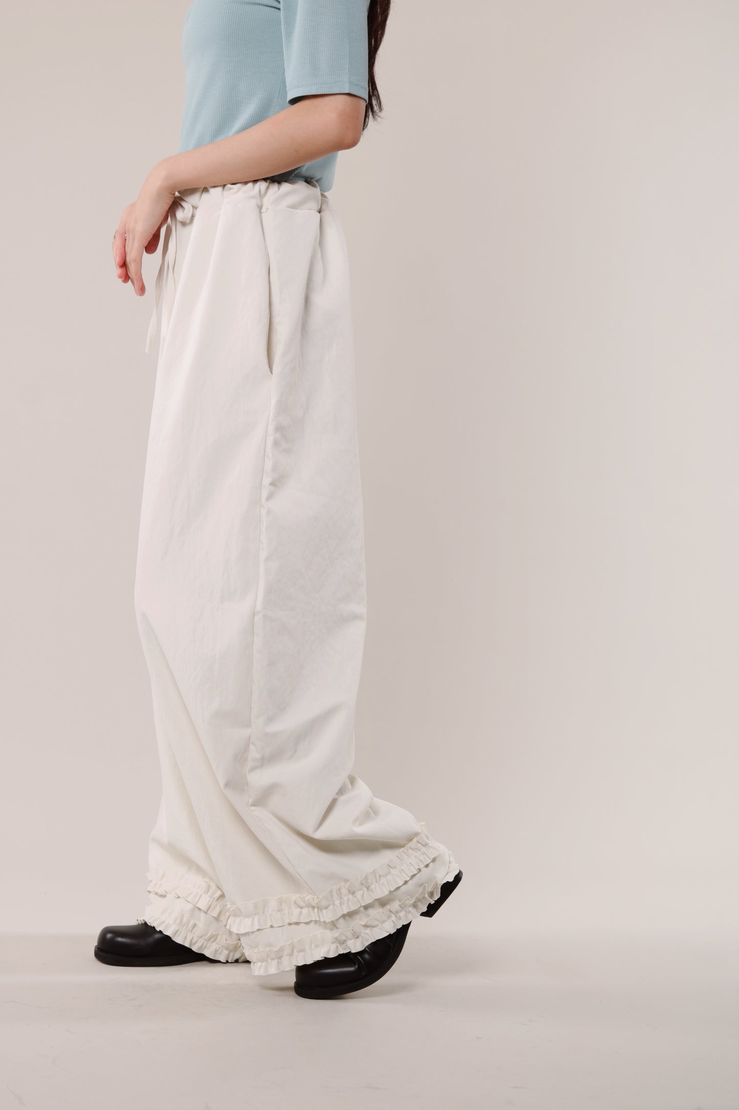 Double Ruffle Pants (Ivory)