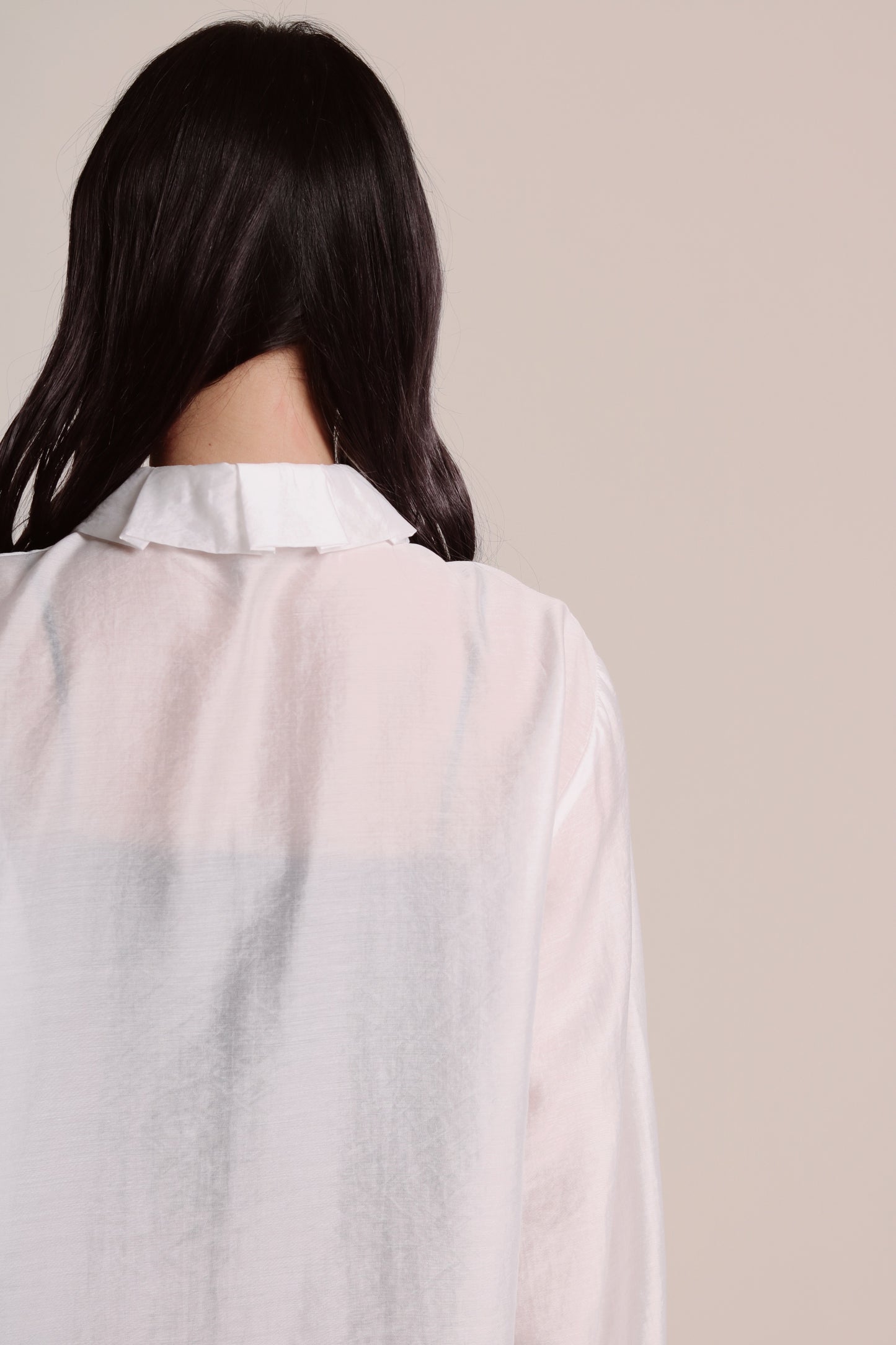 Sheer Collar Shirt (White)