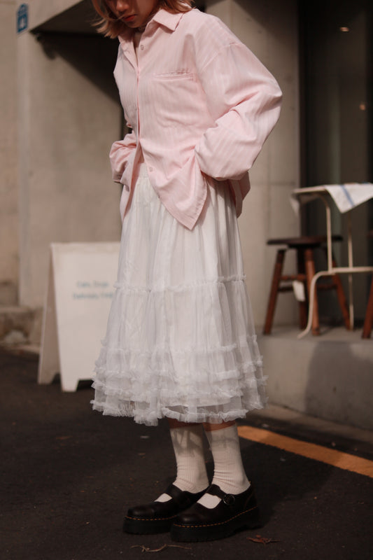 Doll Lace Ruffle Skirt (White)