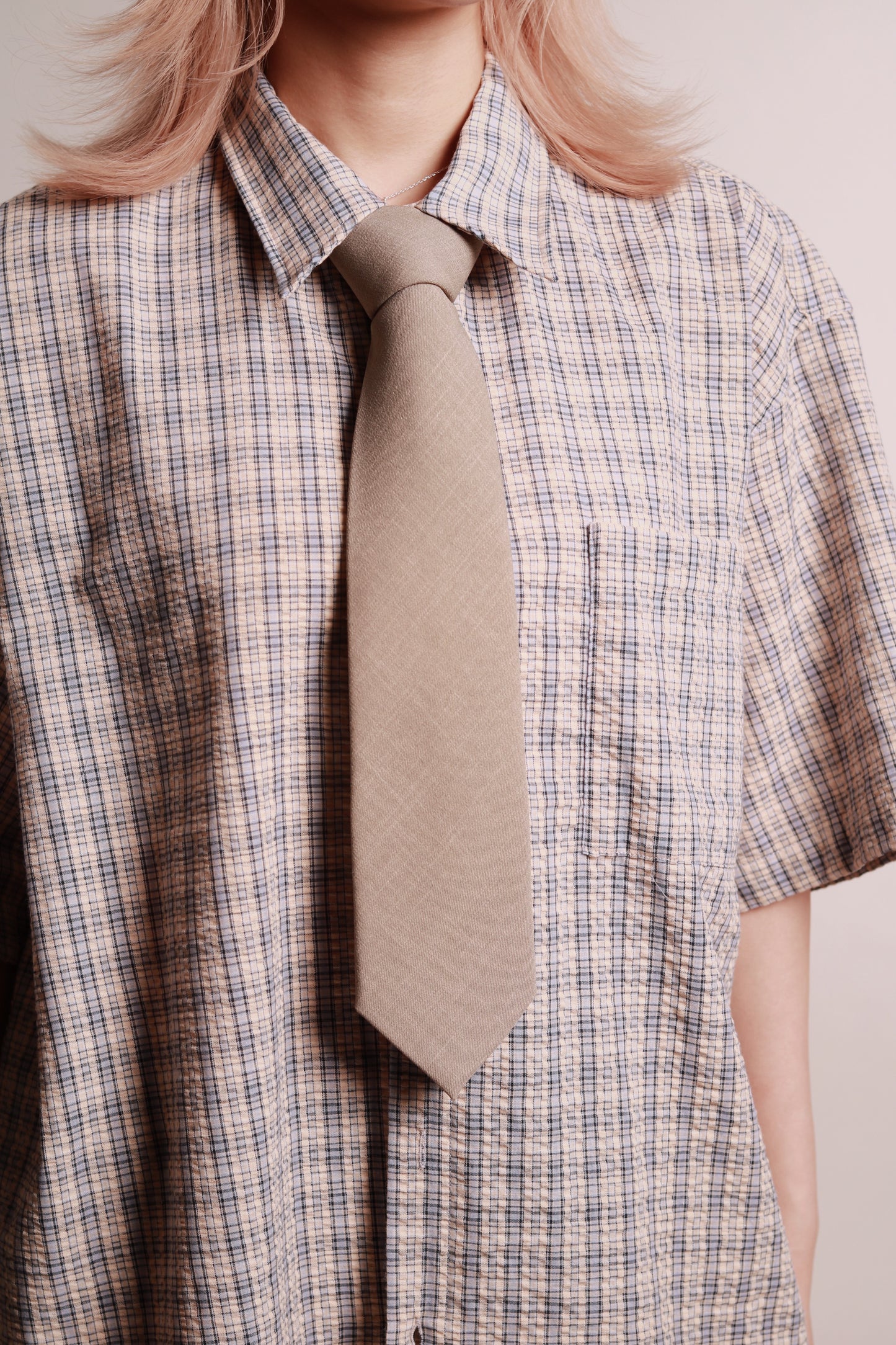 Plaid Loose Shirt (Blue)