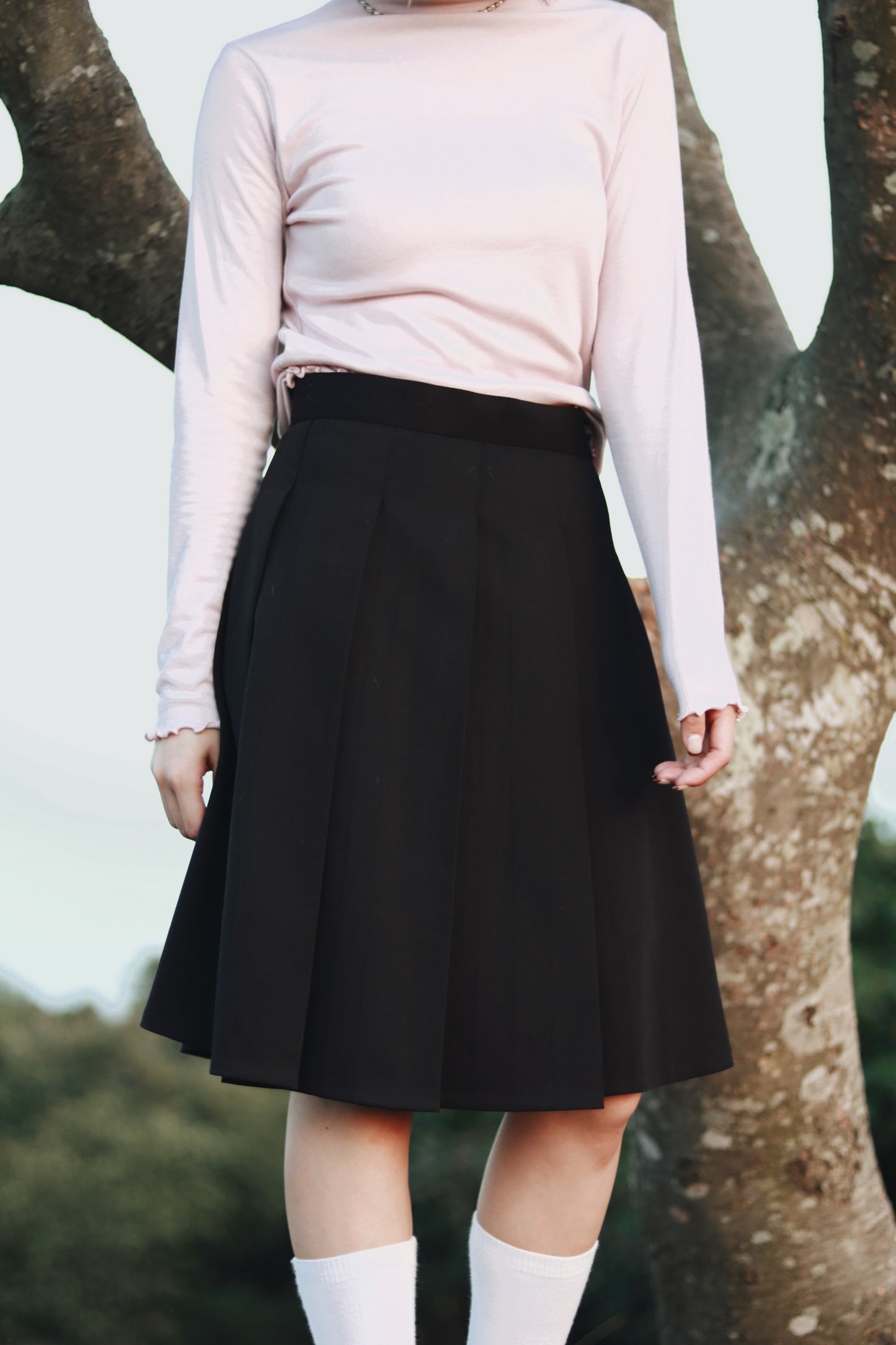 Doll Pleated Mini Skirt (Black)
