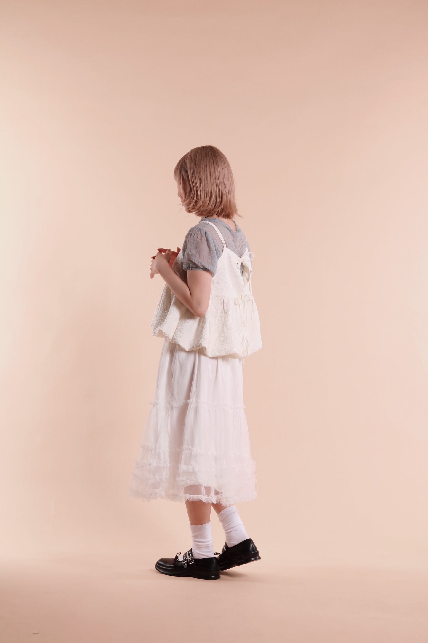 Doll Lace Ruffle Skirt (White)