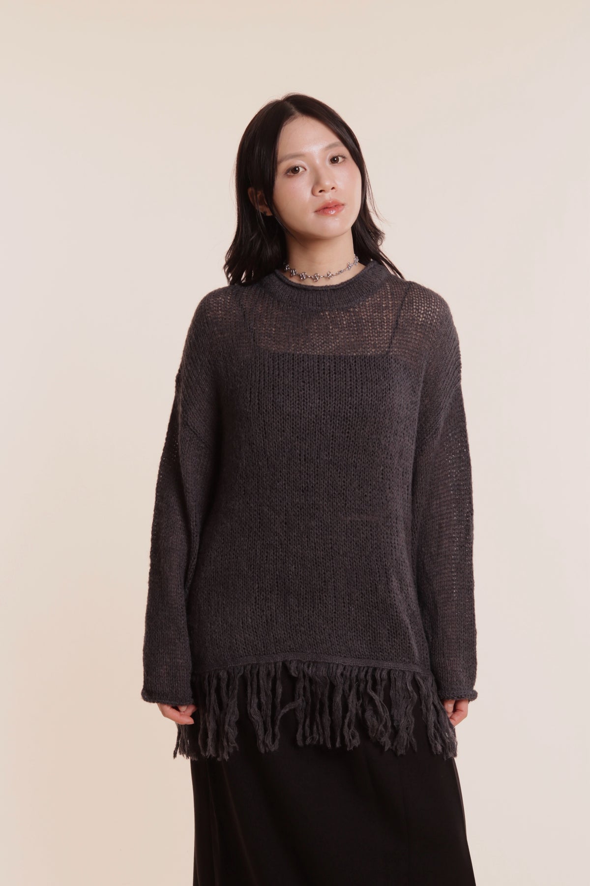 Soso Knit Top (Charcoal)