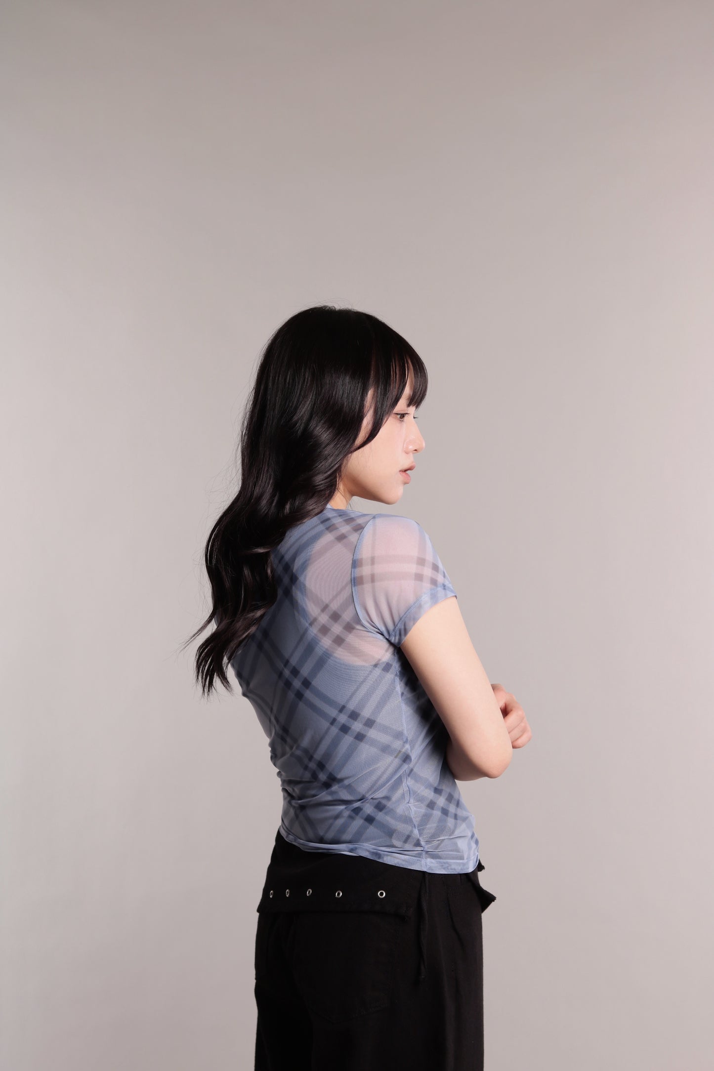 Checker Mesh Tee (Blue)