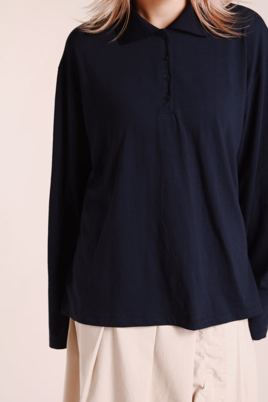 Autumn Polo Top (Navy)