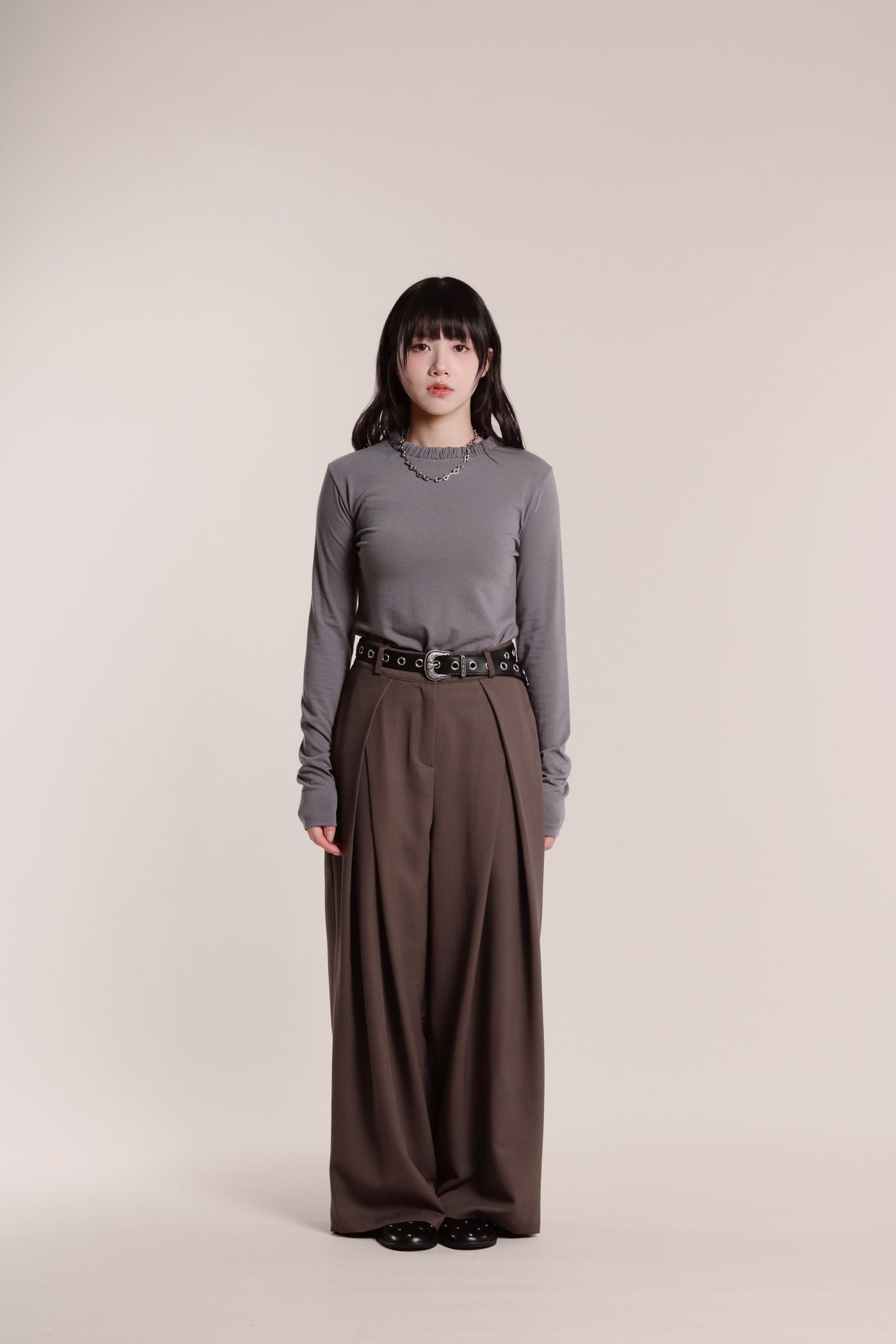 Spring Pleat Pants (Brown)