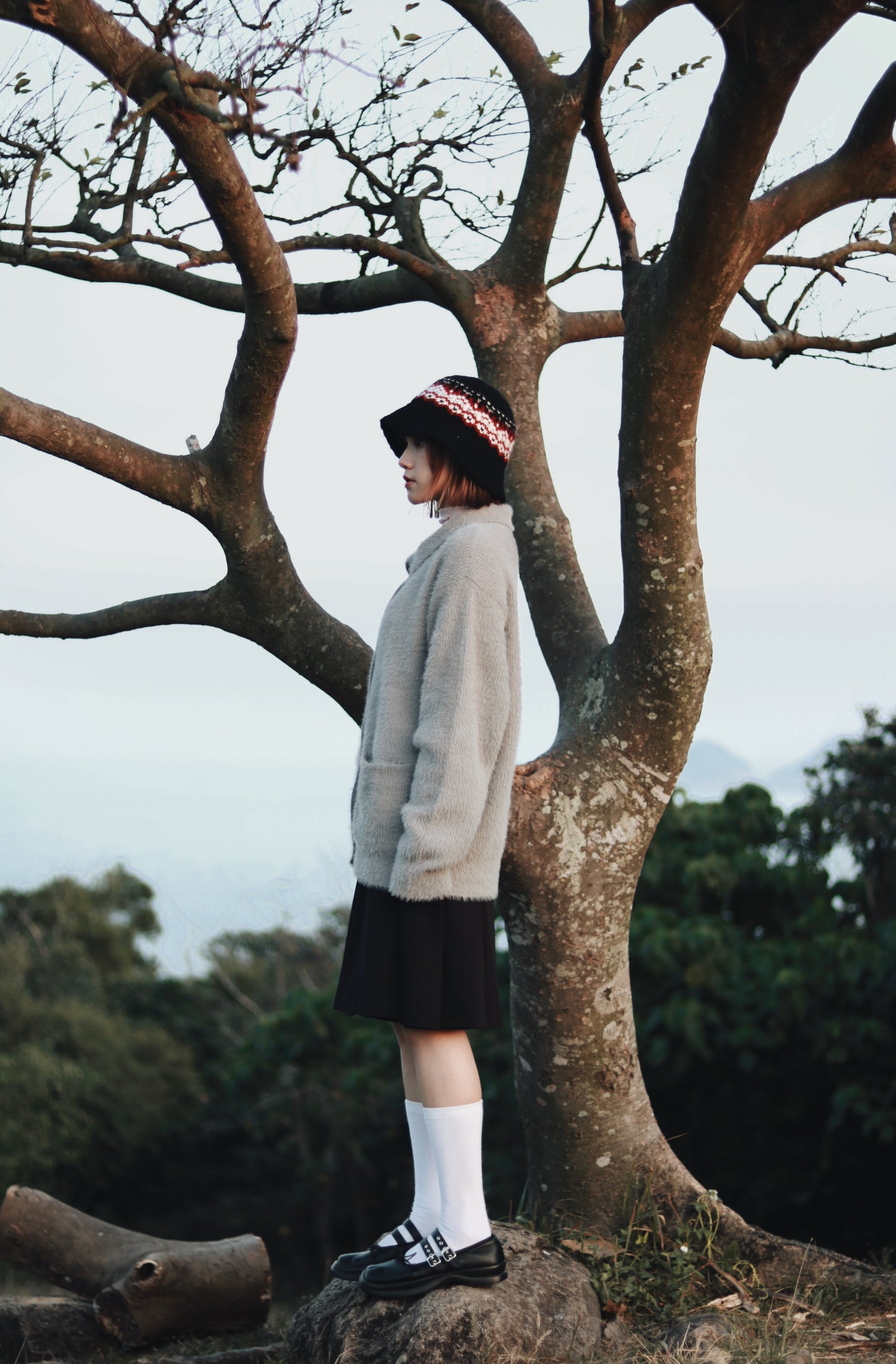 Doll Pleated Mini Skirt (Black)