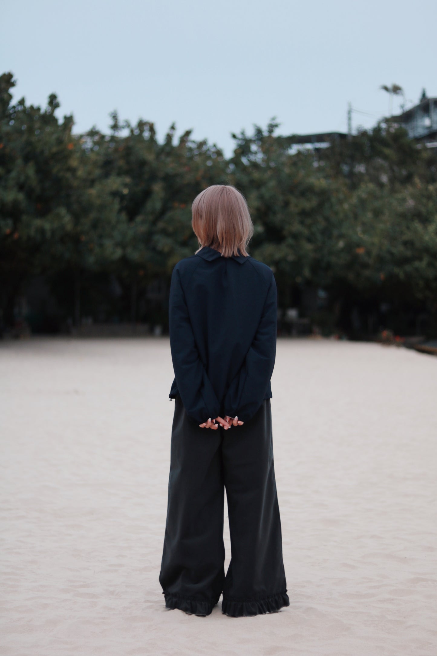 Layered Ruffle Pants (Charcoal)