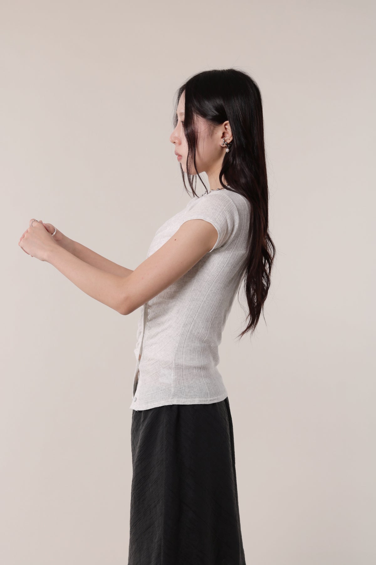 Sep Gathered Tee (Light Grey)