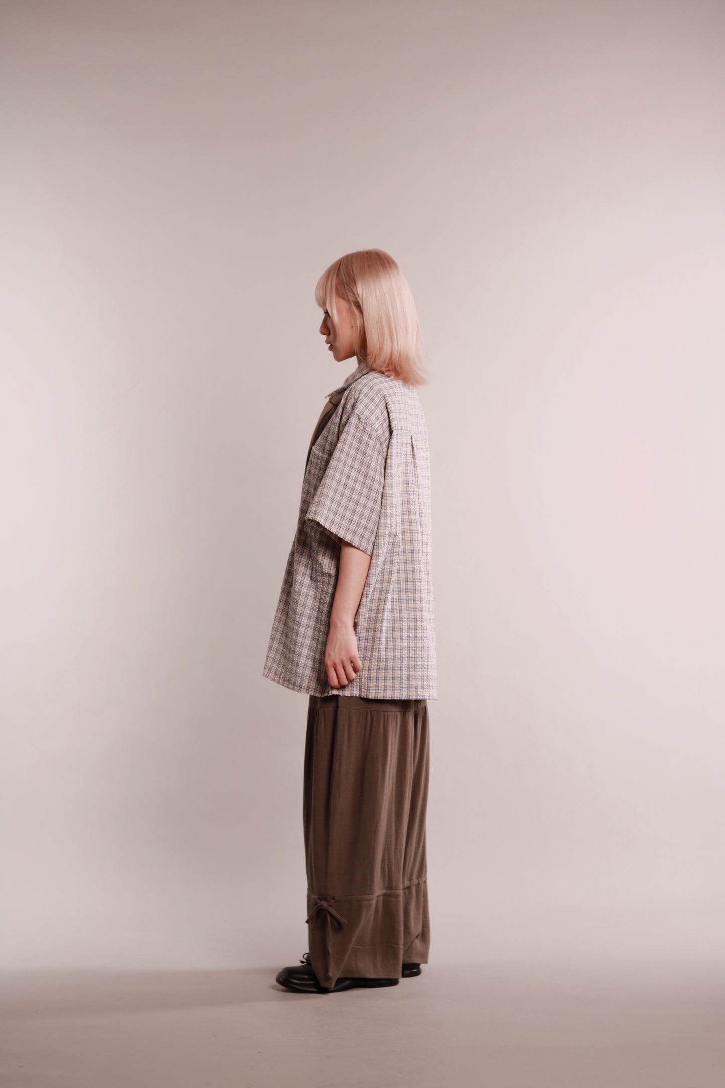 Plaid Loose Shirt (Blue)