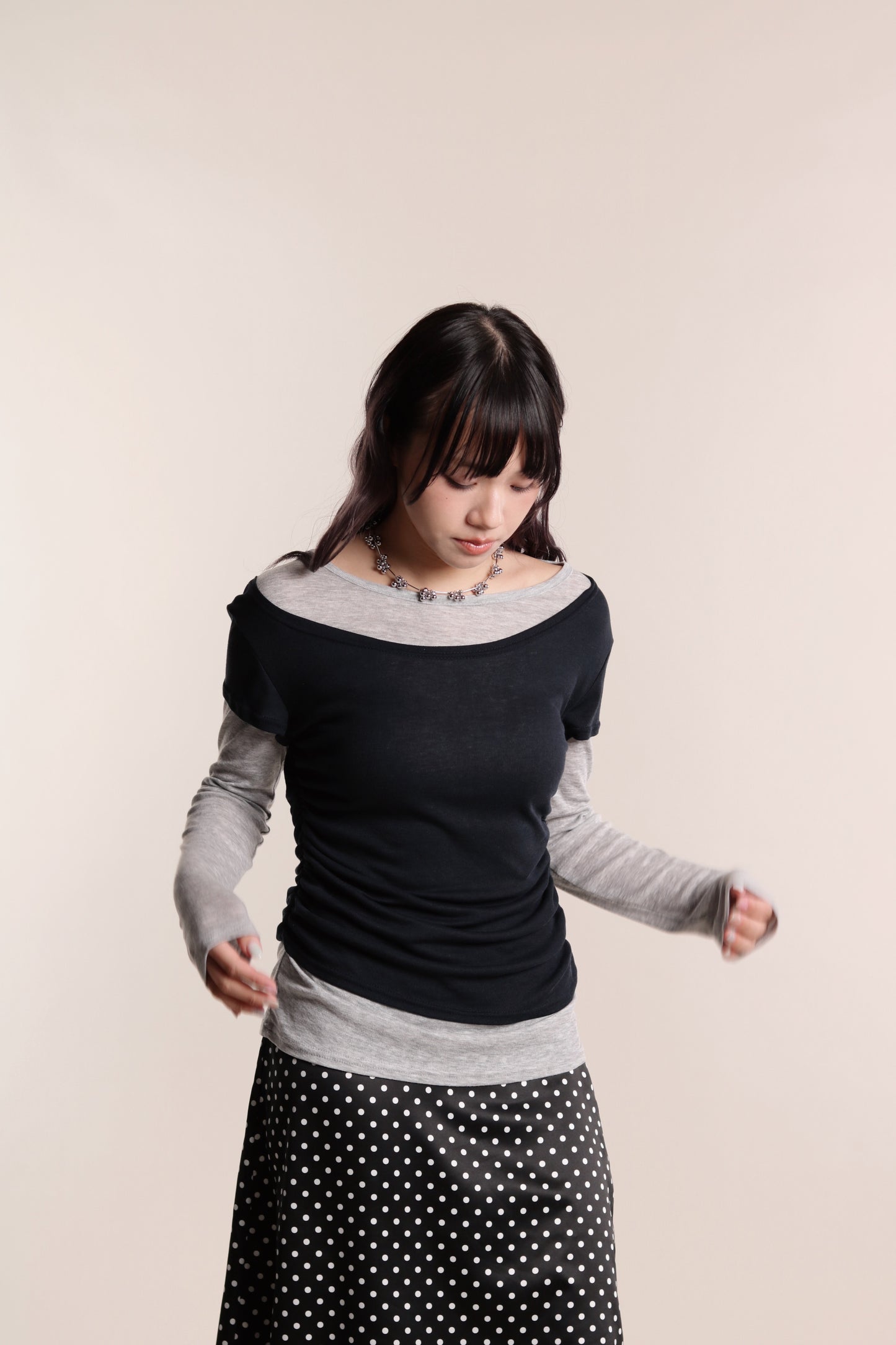 Mila Layered Top (Grey)