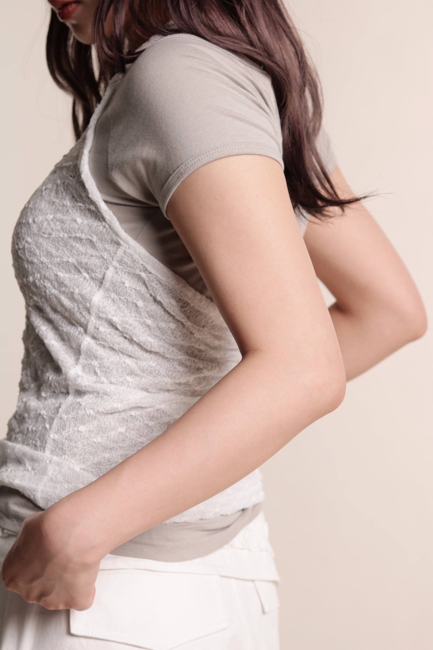 Layered Halter Top Set (White)