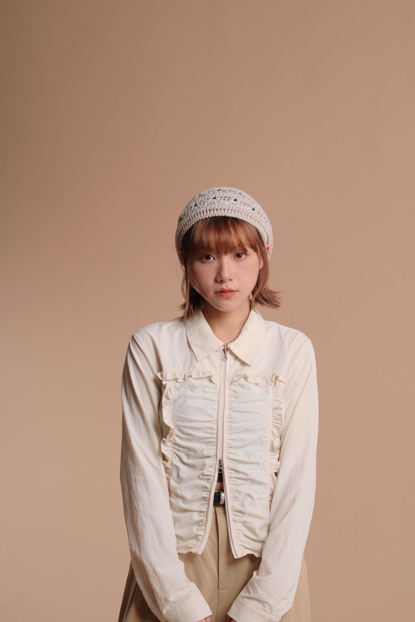 Gathered Ruffle Jacket (Ivory)