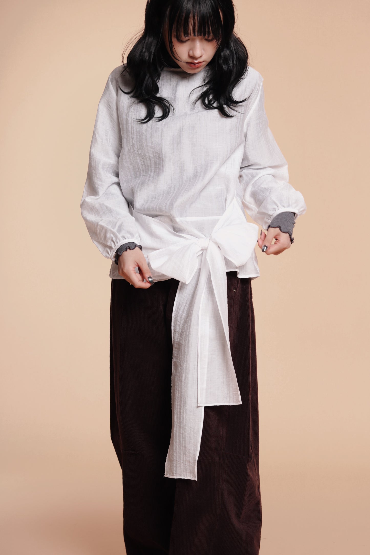 Doll Belt Blouse (White)