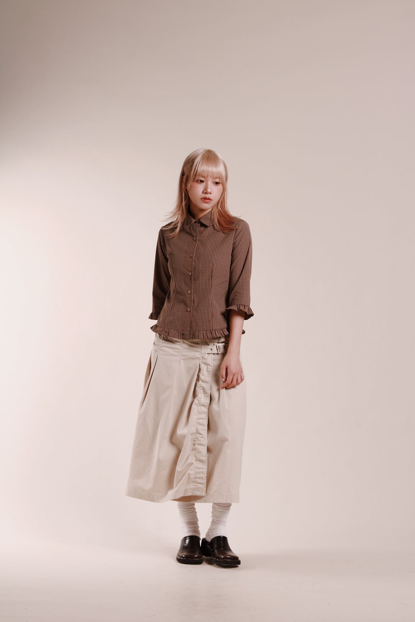 Doll Buckle Skirt (Beige)