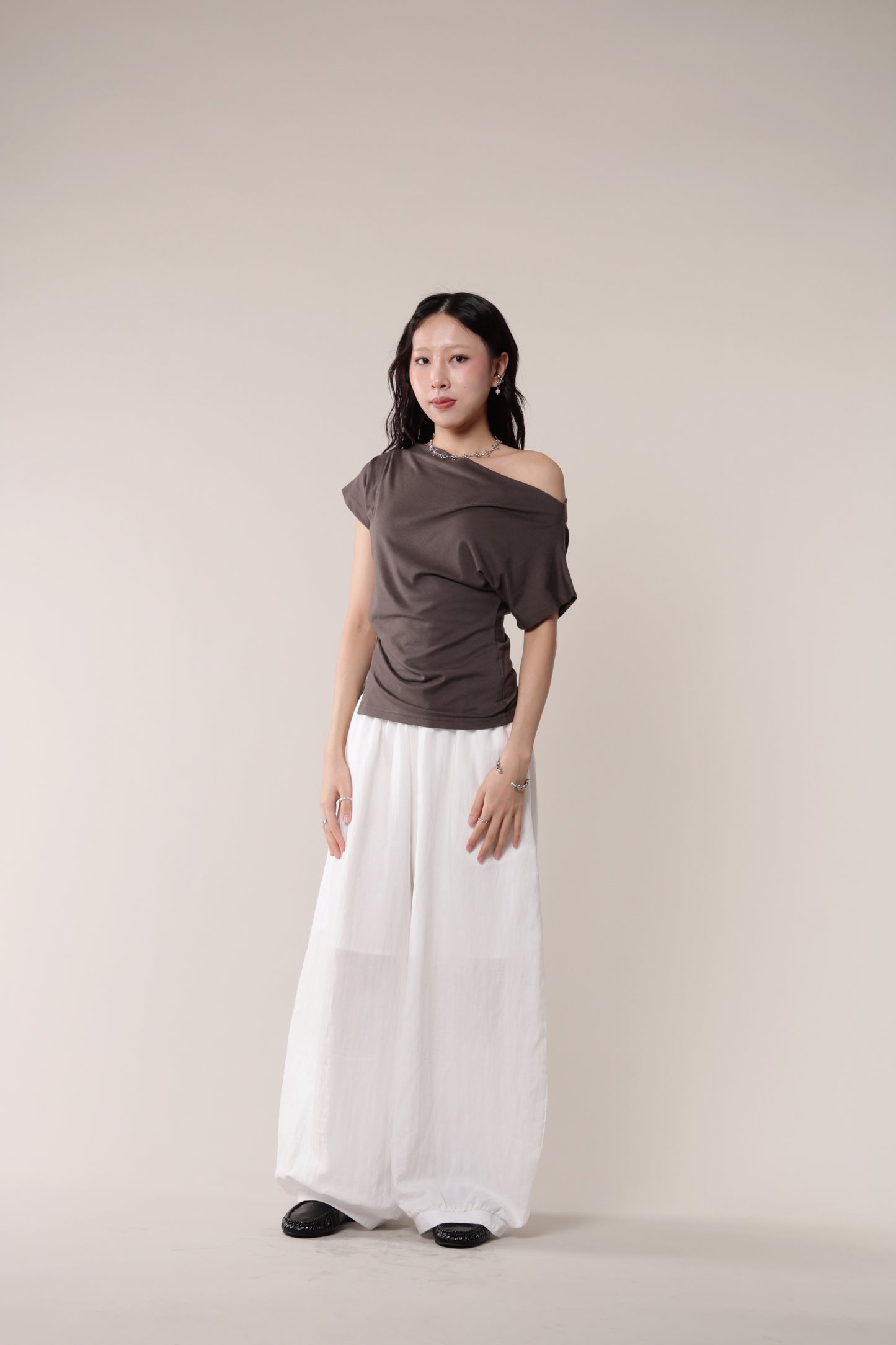 Linen Bubble Pants (White)