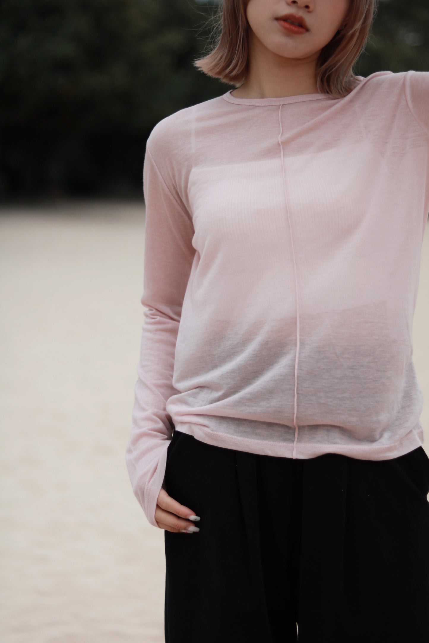 Spring Basic Top (Charcoal/Pink/Purple/White)