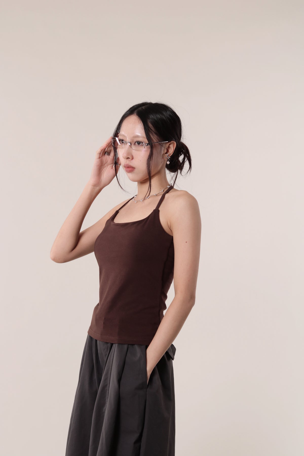 Halter Bra Top (Brown)