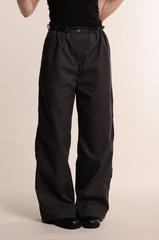 Delia Gathered Pants (Charcoal)