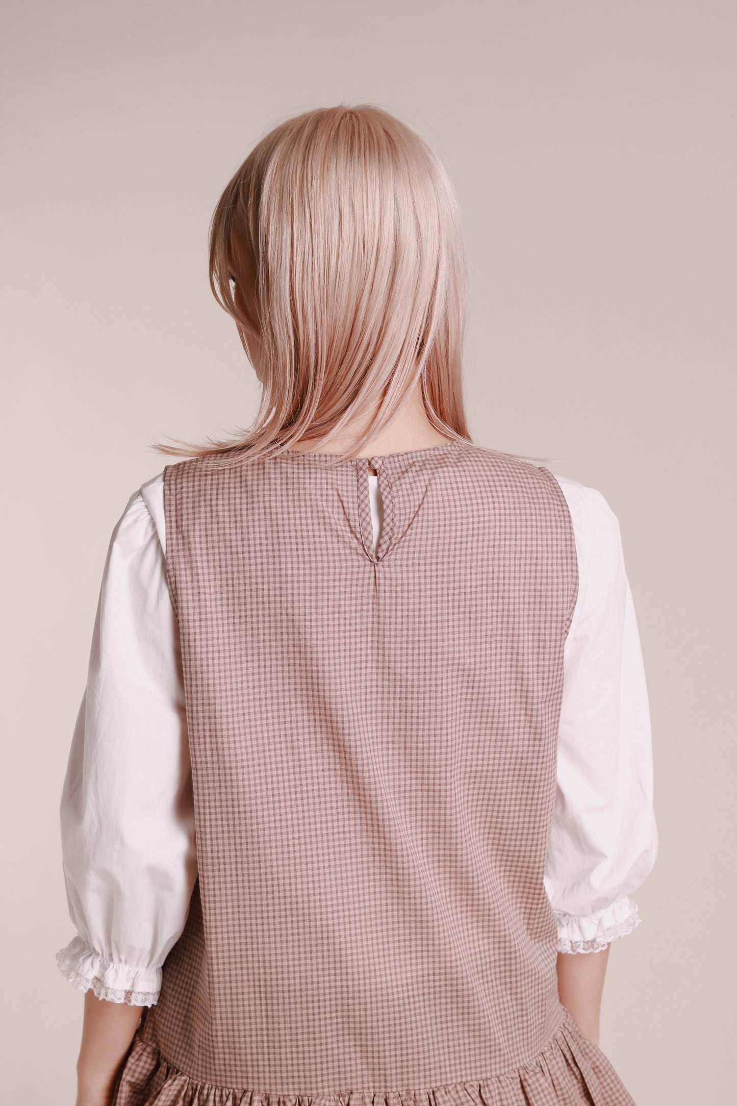 Layered Ruffle Dress (Beige)