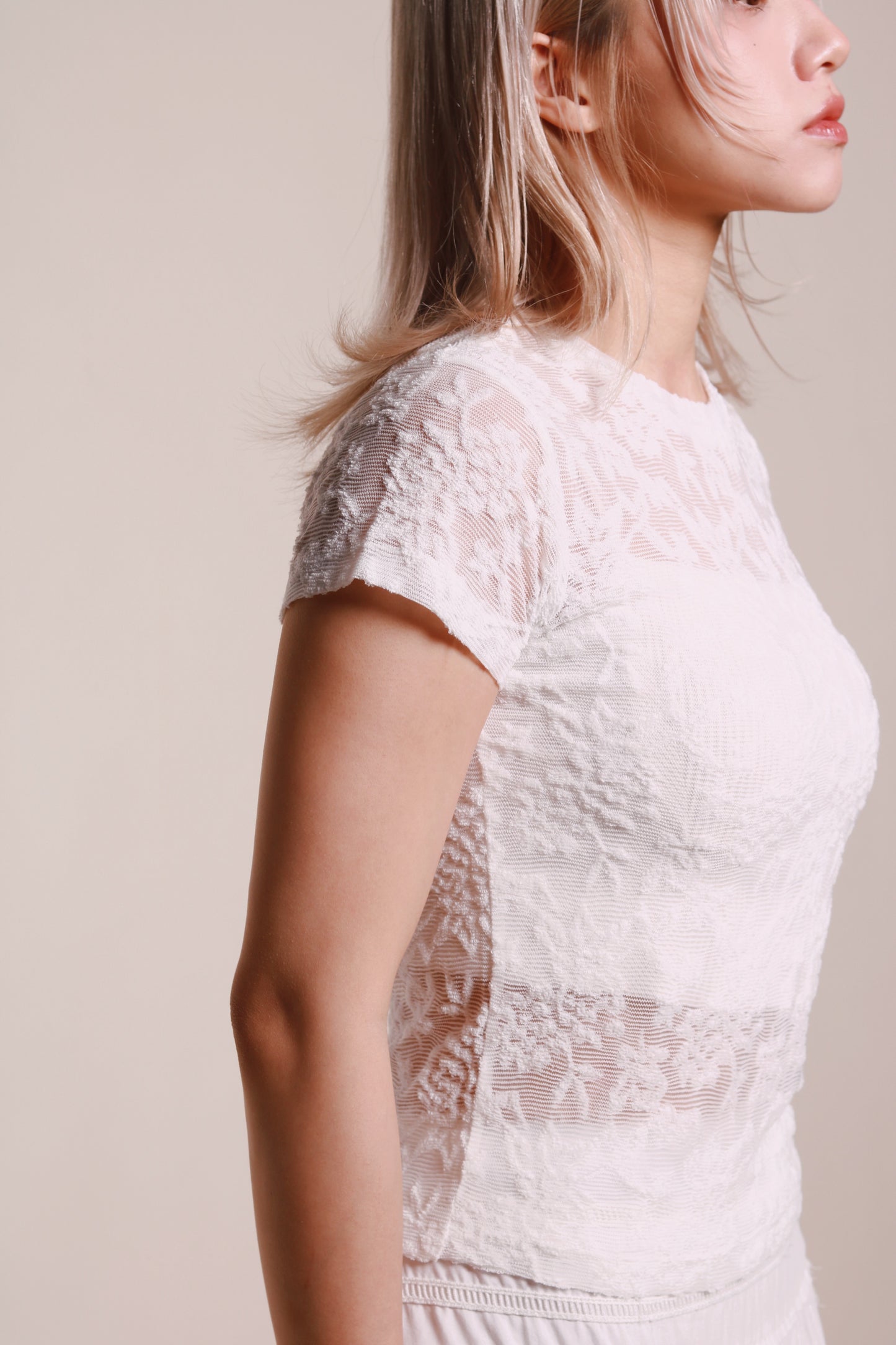 Mesh Flower Top (White)