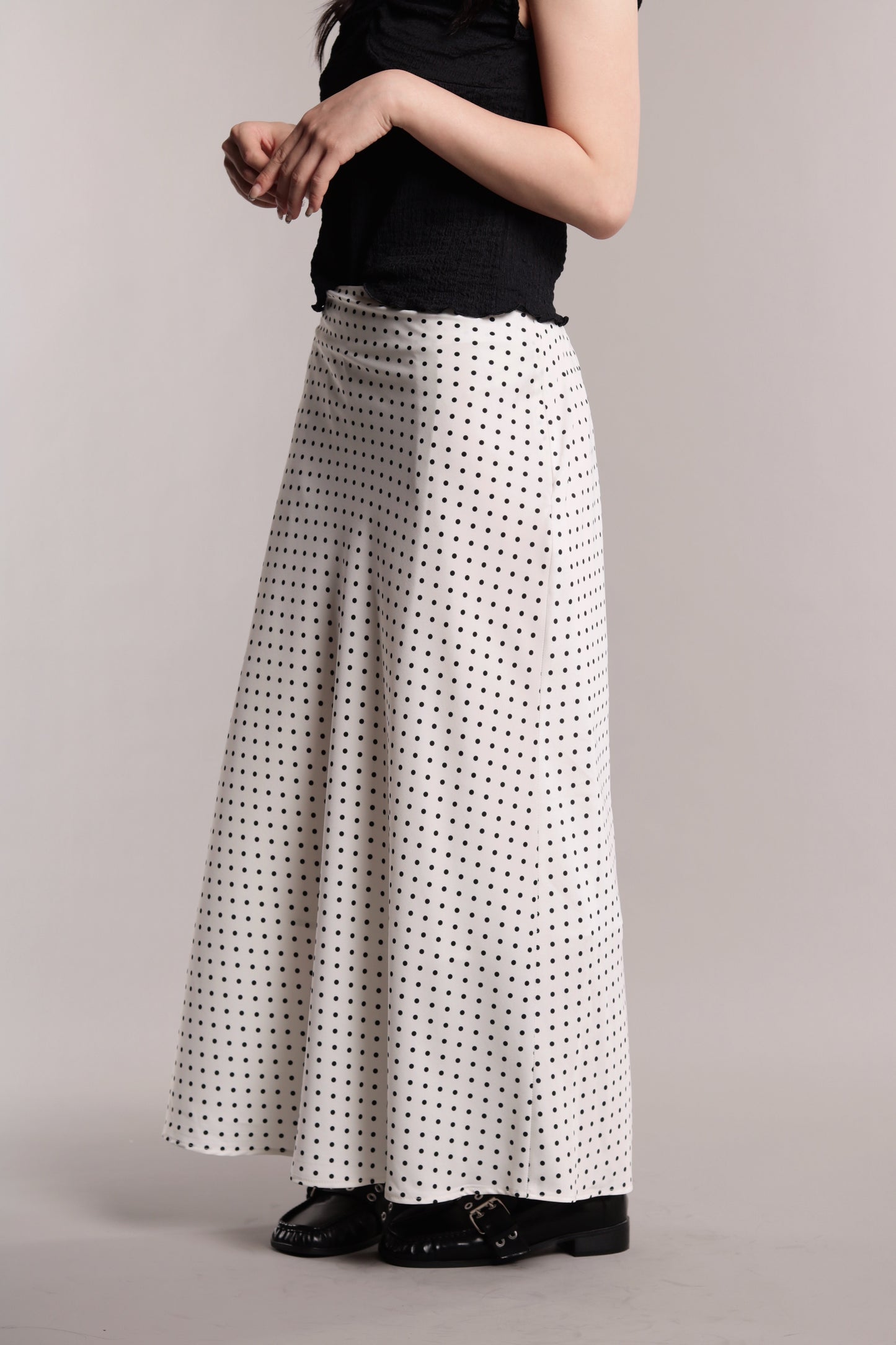 Polka Dot Skirt (White)